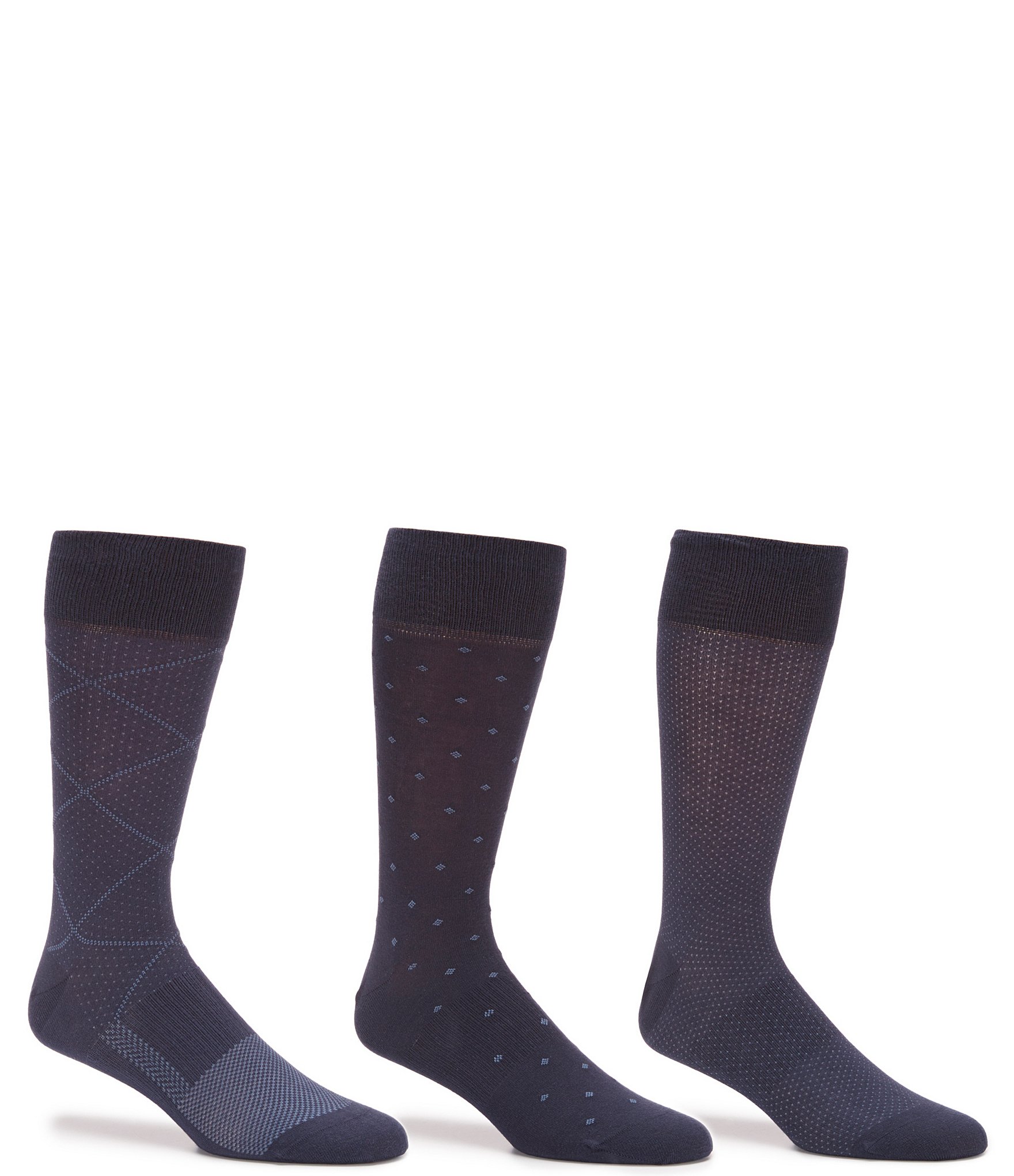 Gold Label Roundtree & Yorke Argyle Crew Dress Socks 3-Pack