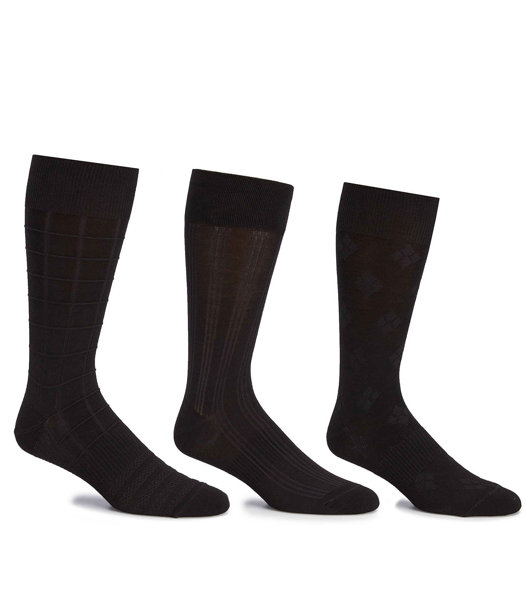 Gold Label Roundtree & Yorke Big & Tall Assorted Square-Canale-Argyle Crew Socks 3-Pack