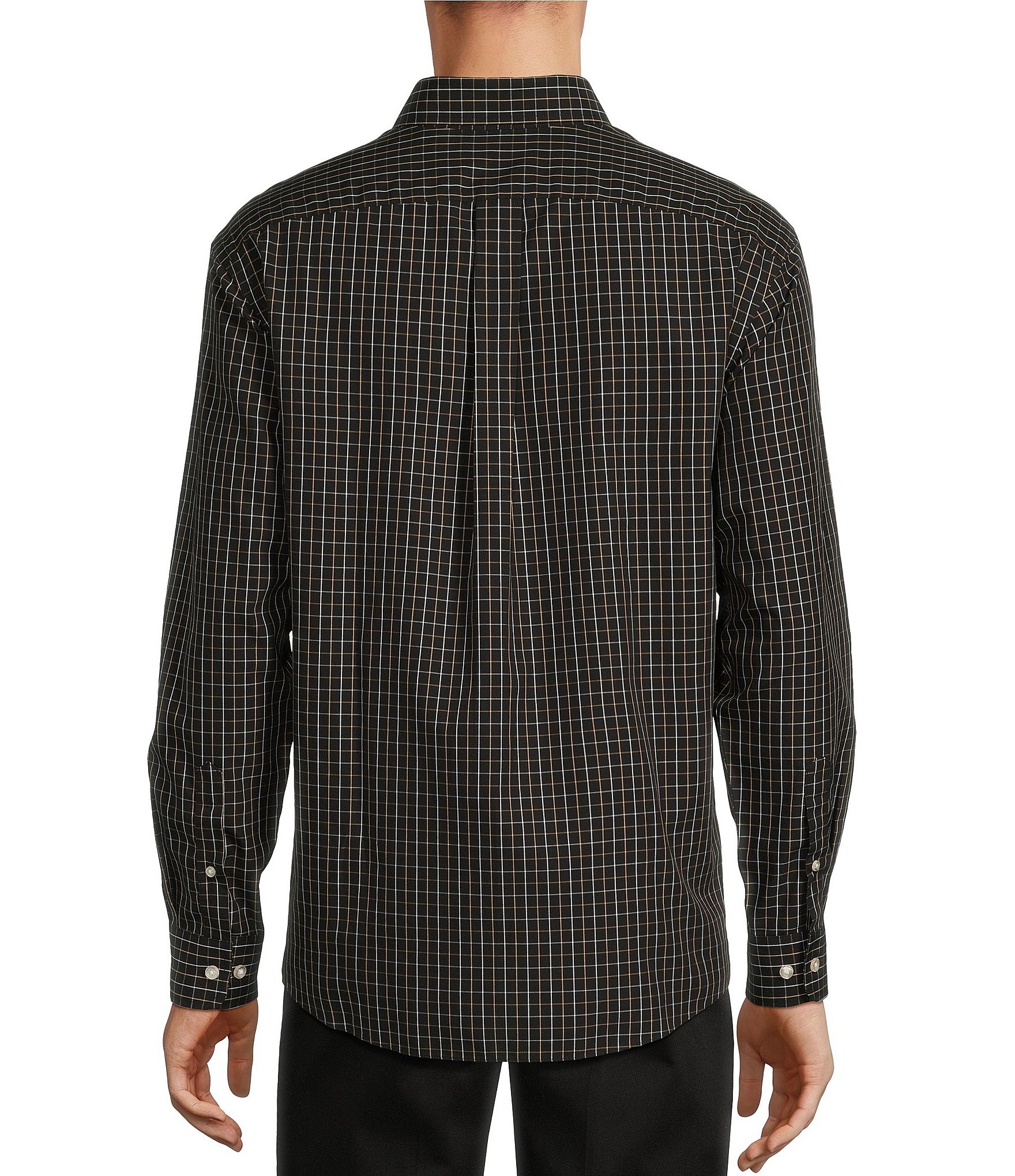 Gold Label Roundtree & Yorke Big & Tall Non-Iron Long Sleeve Checked Sport Shirt