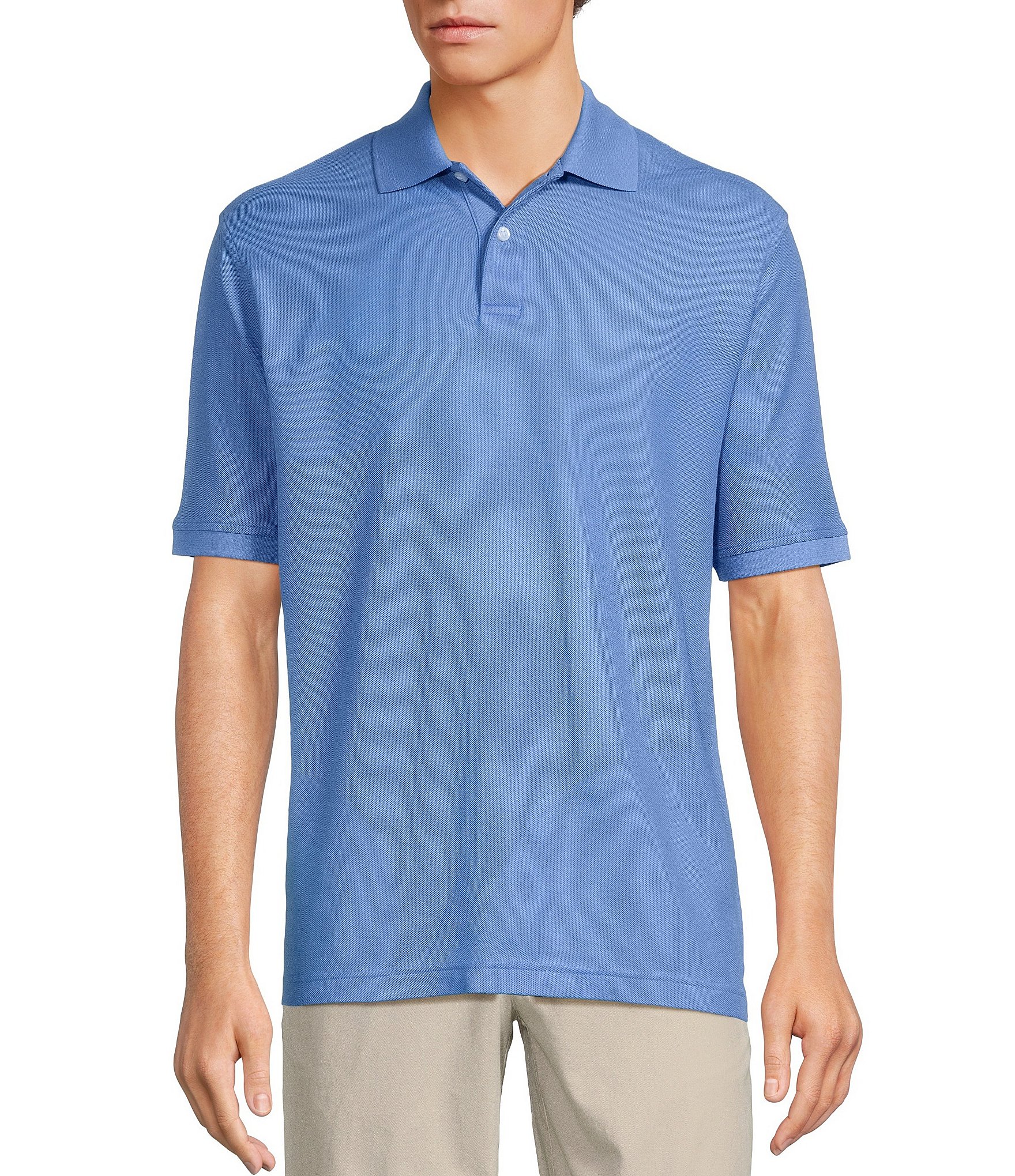 Gold Label Roundtree & Yorke Big & Tall Non-Iron Short Sleeve Solid Pique Polo Shirt