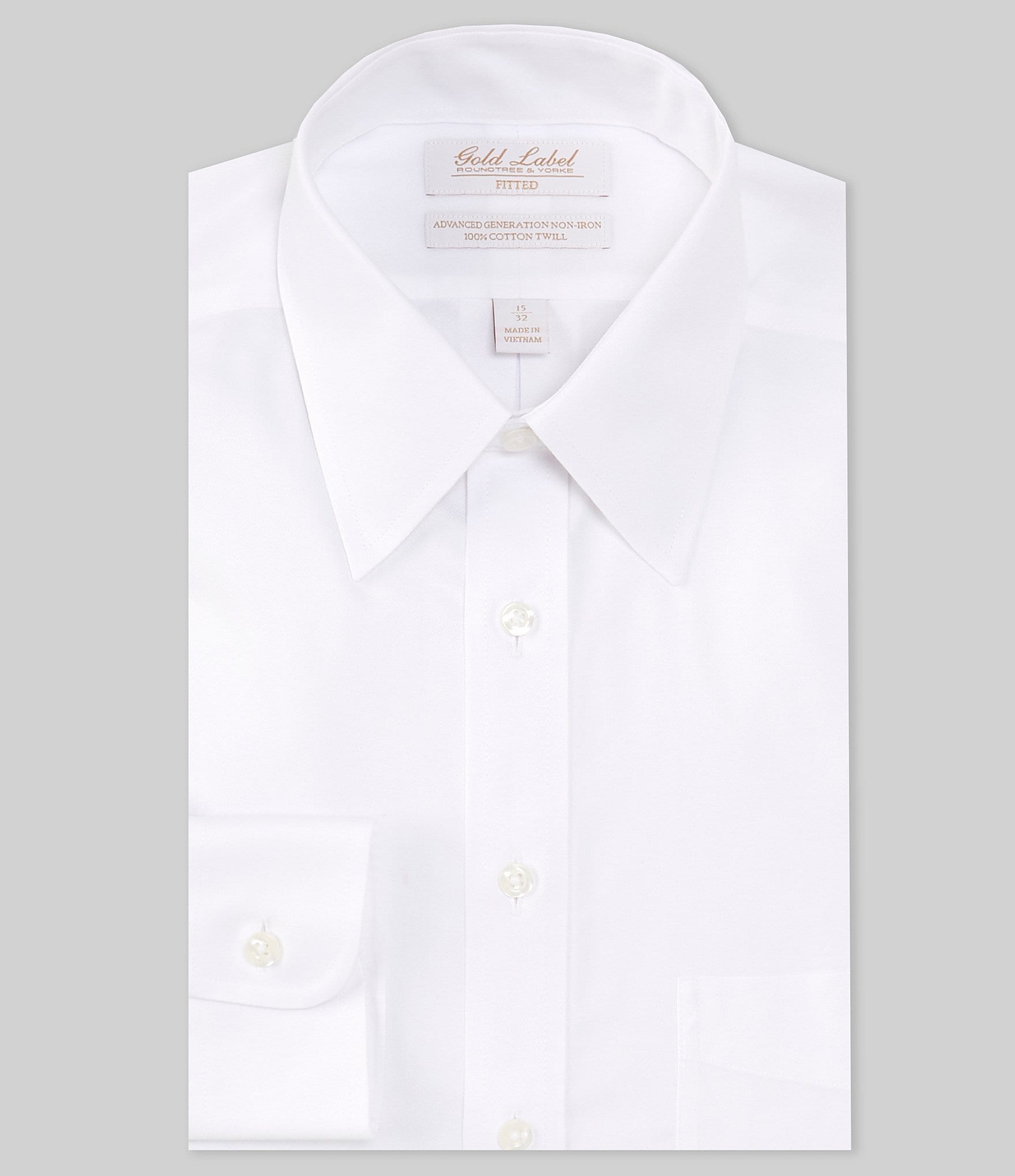 Gold Label Roundtree & Yorke Classic-Fit Non-Iron Point Collar