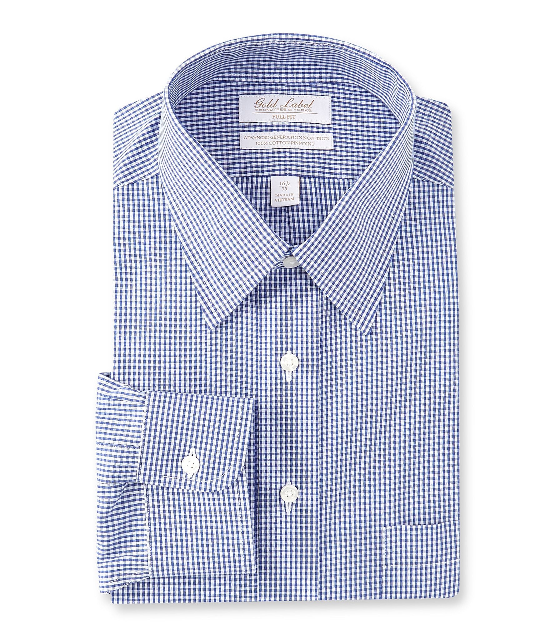 Gold Label Roundtree & Yorke Full Fit Non-Iron Point Collar Gingham ...