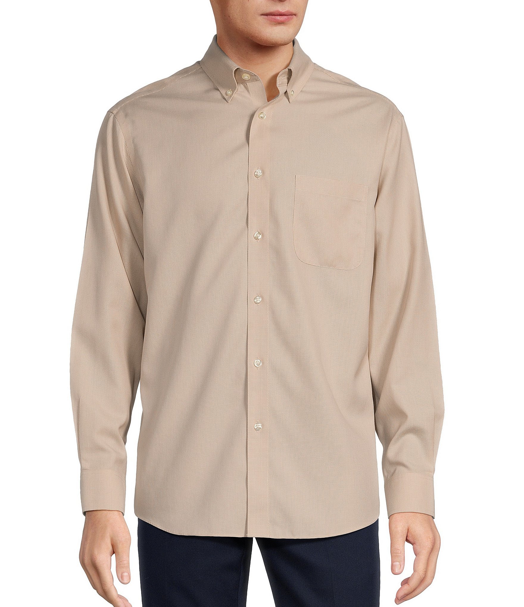 Gold Label Roundtree & Yorke Non-Iron Long Sleeve Solid Sport Shirt