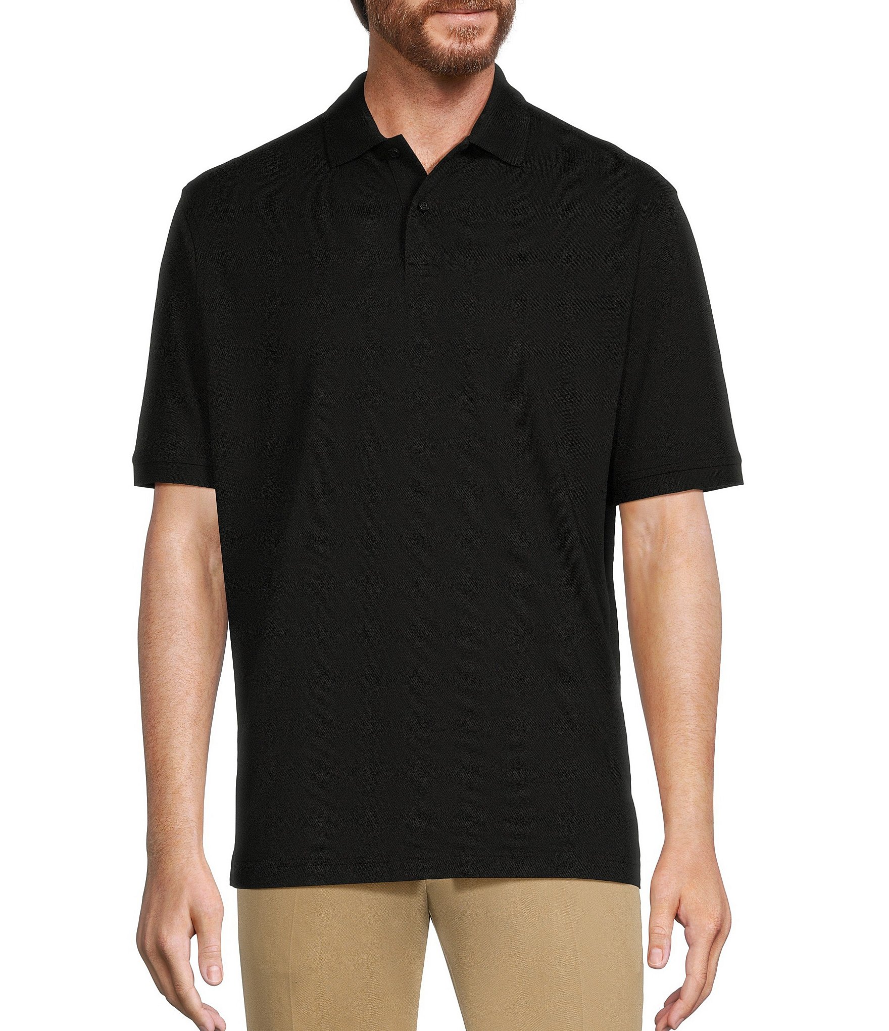 Gold Label Roundtree & Yorke Non-Iron Short Sleeve Solid Pique Polo ...