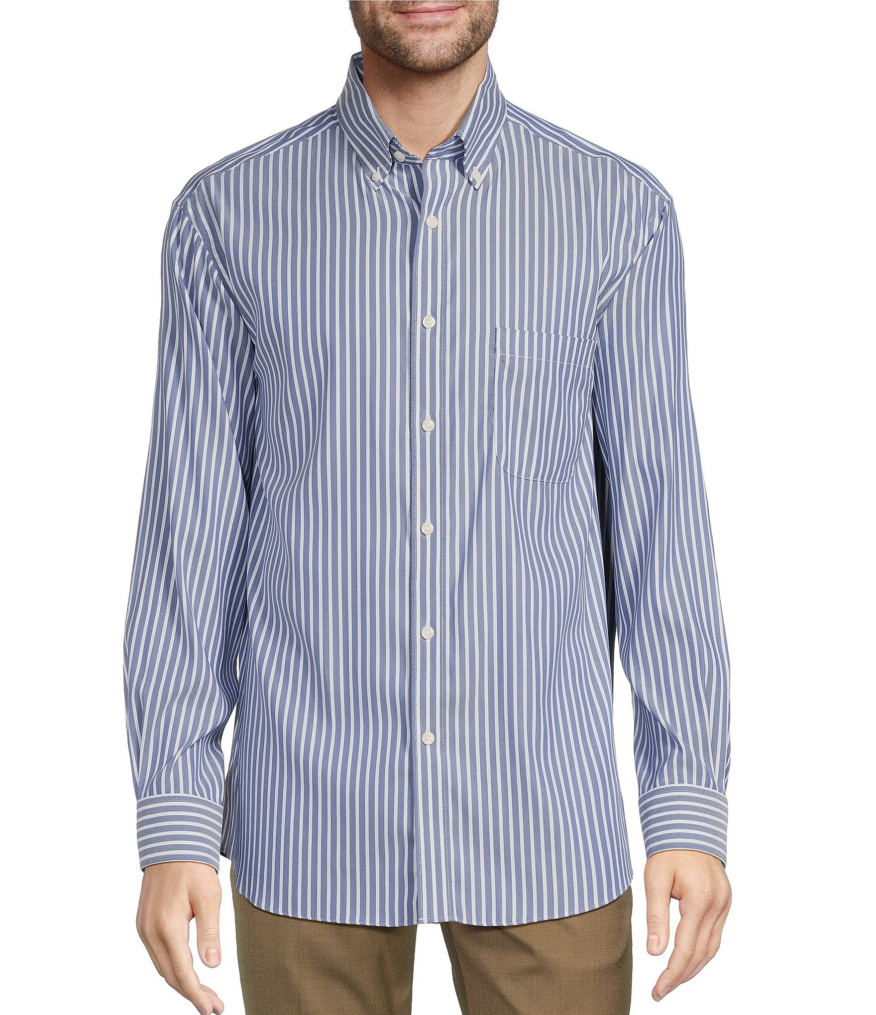 Gold Label Roundtree & Yorke Non Iron Stripe Sport Shirt | Dillard's