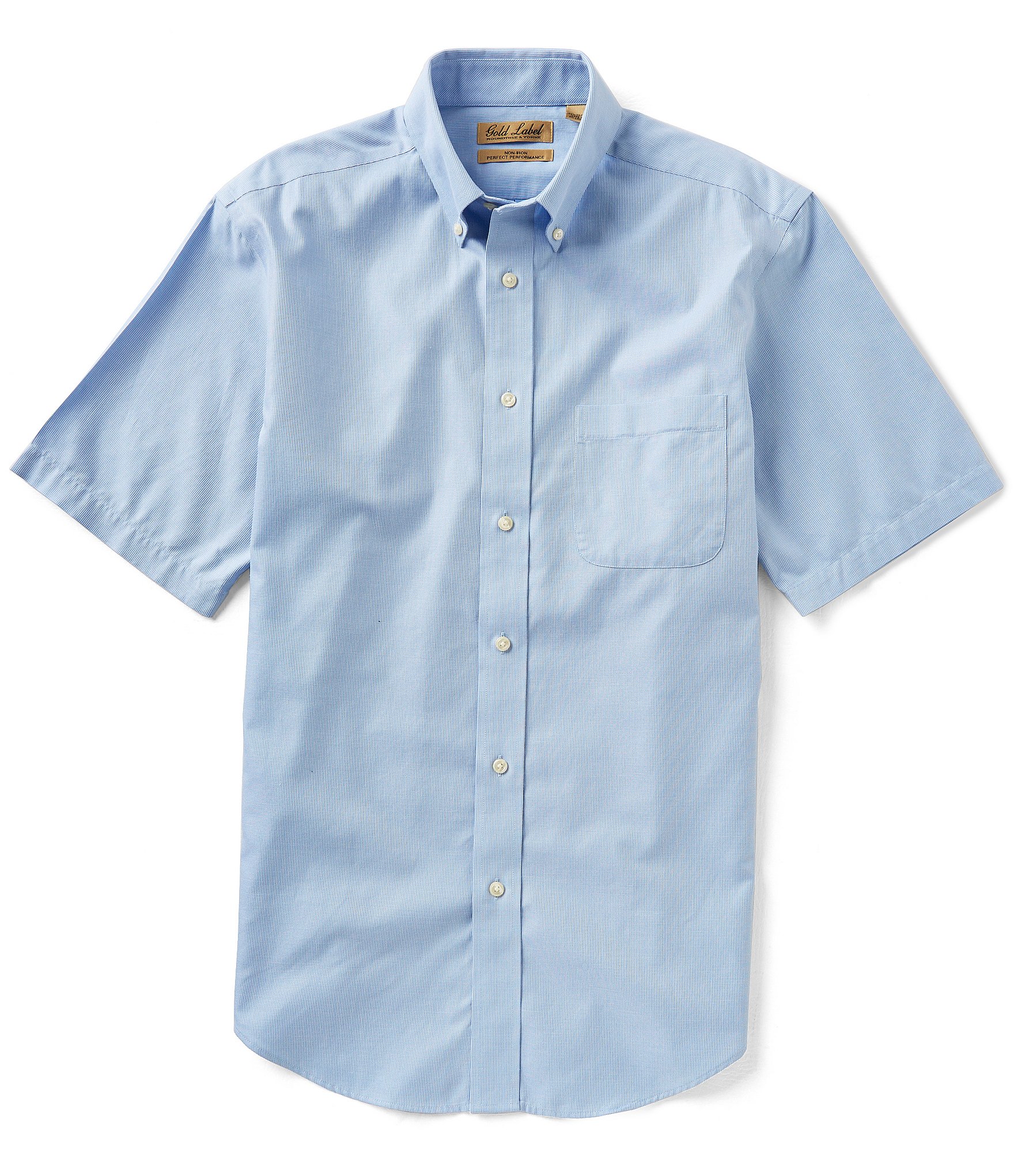 Gold Label Roundtree & Yorke Short-Sleeve Solid Button-down Collar ...
