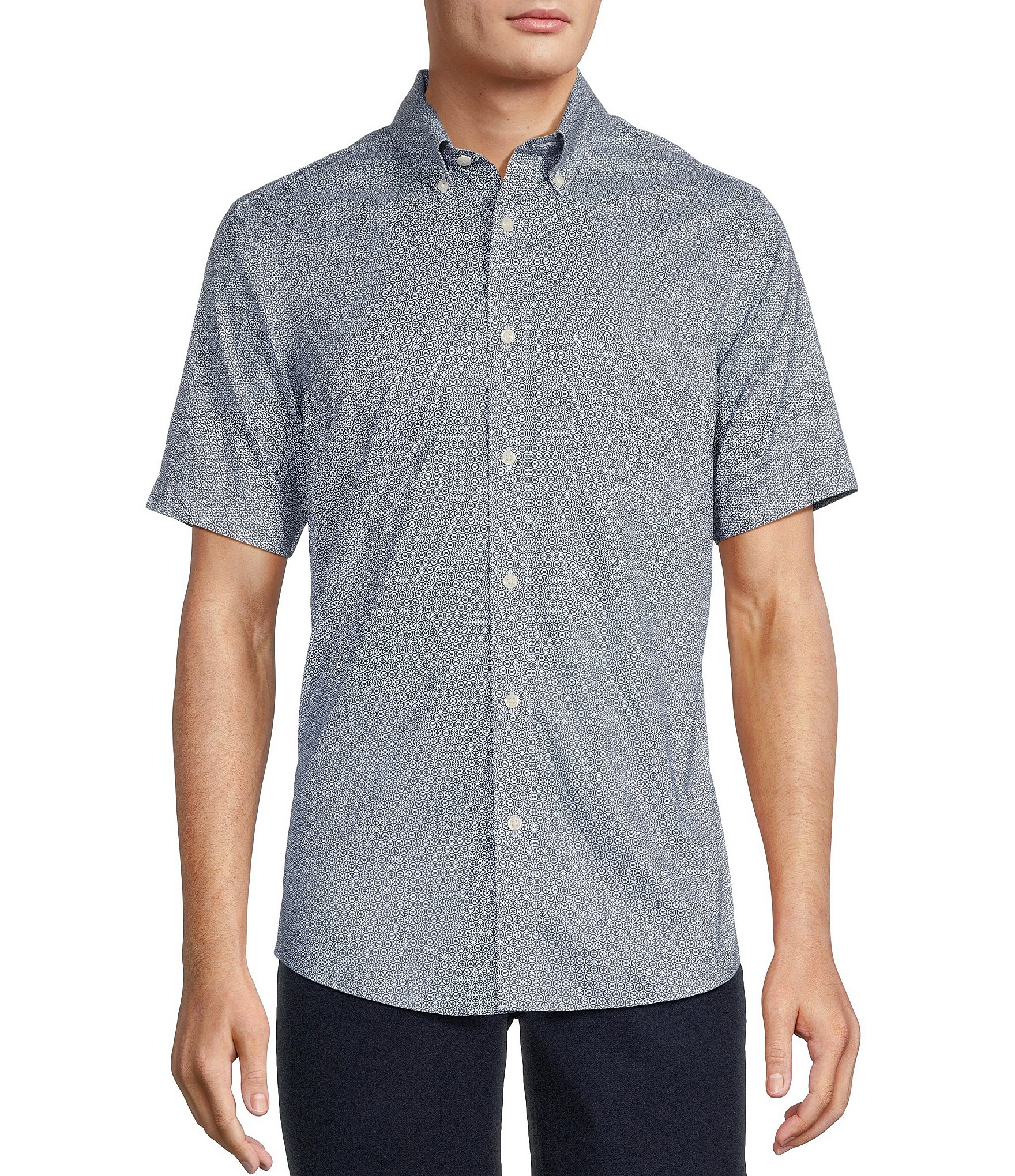 Gold Label Roundtree & Yorke Slim Fit Non-Iron Short Sleeve Circle ...