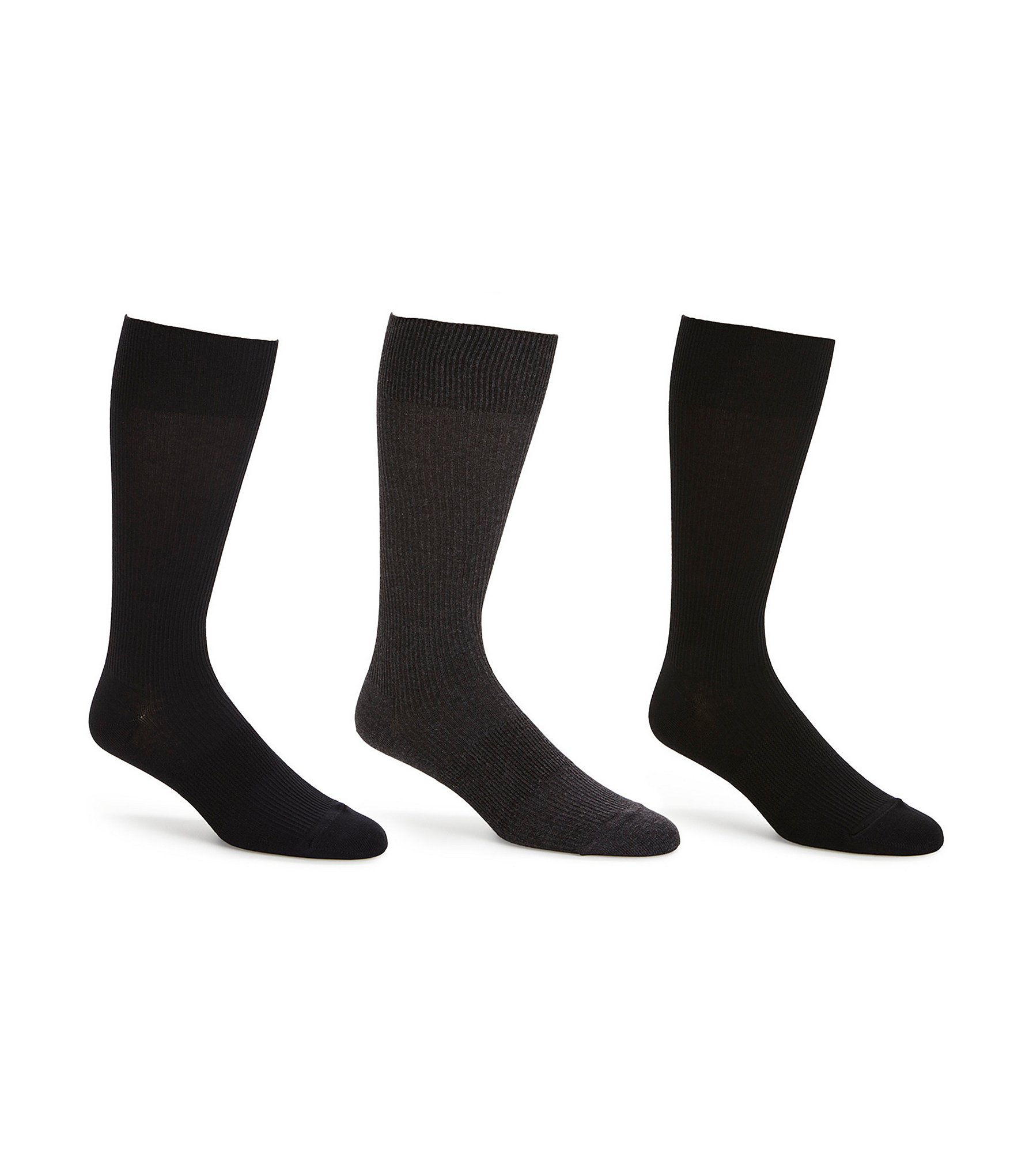 Gold Label Roundtree & Yorke Solid Ribbed Crew Socks 3-Pack