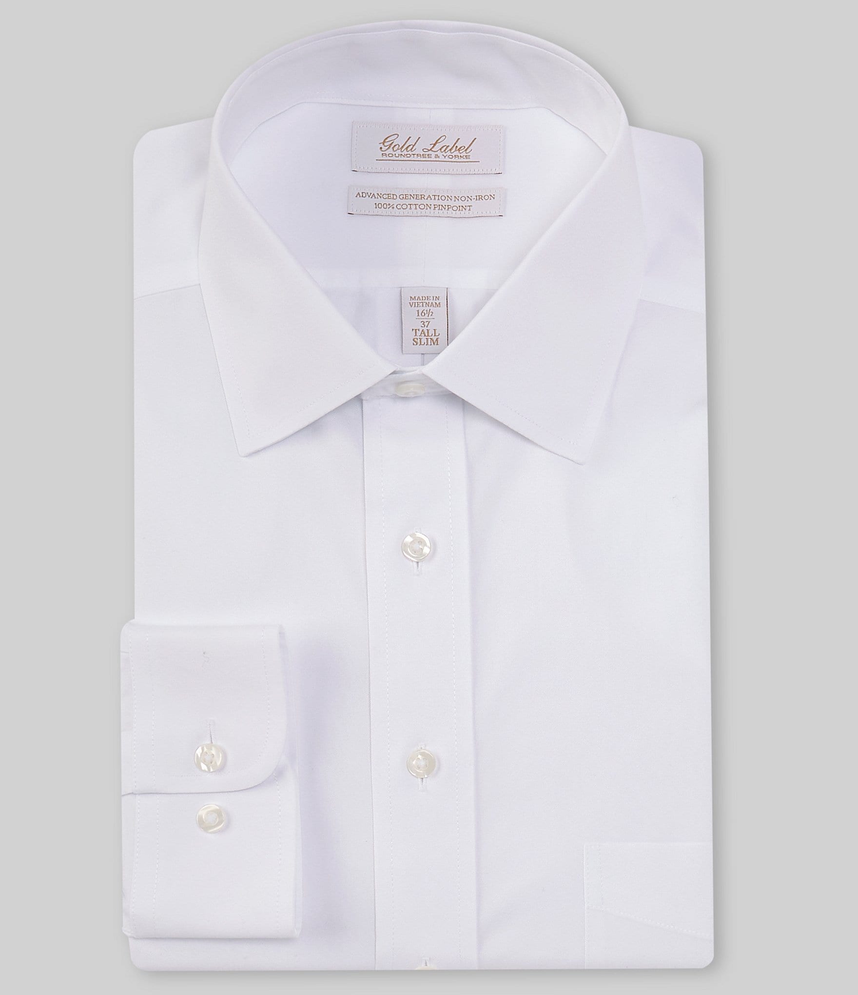 Gold Label Roundtree & Yorke Non-Iron Point Collar Dress Shirt