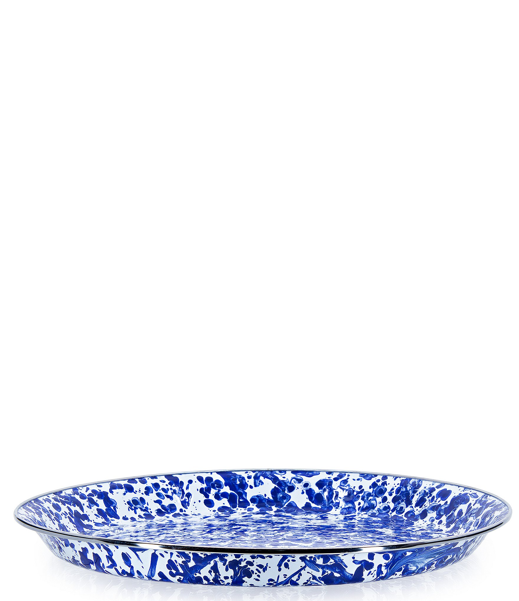 Golden Rabbit Enamelware Cobalt Swirl Medium Tray