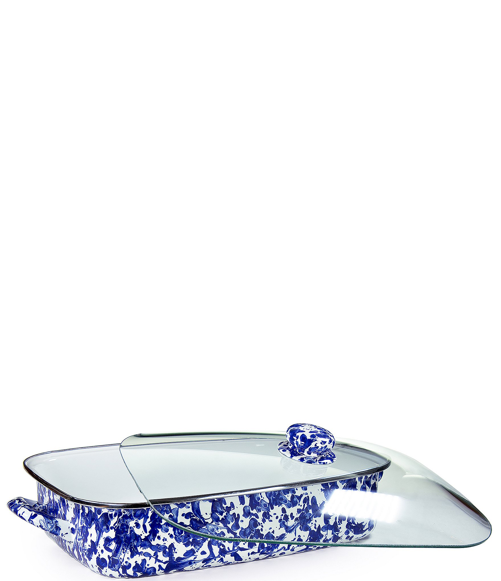 Golden Rabbit Enamelware Cobalt Swirl Roasting Pan