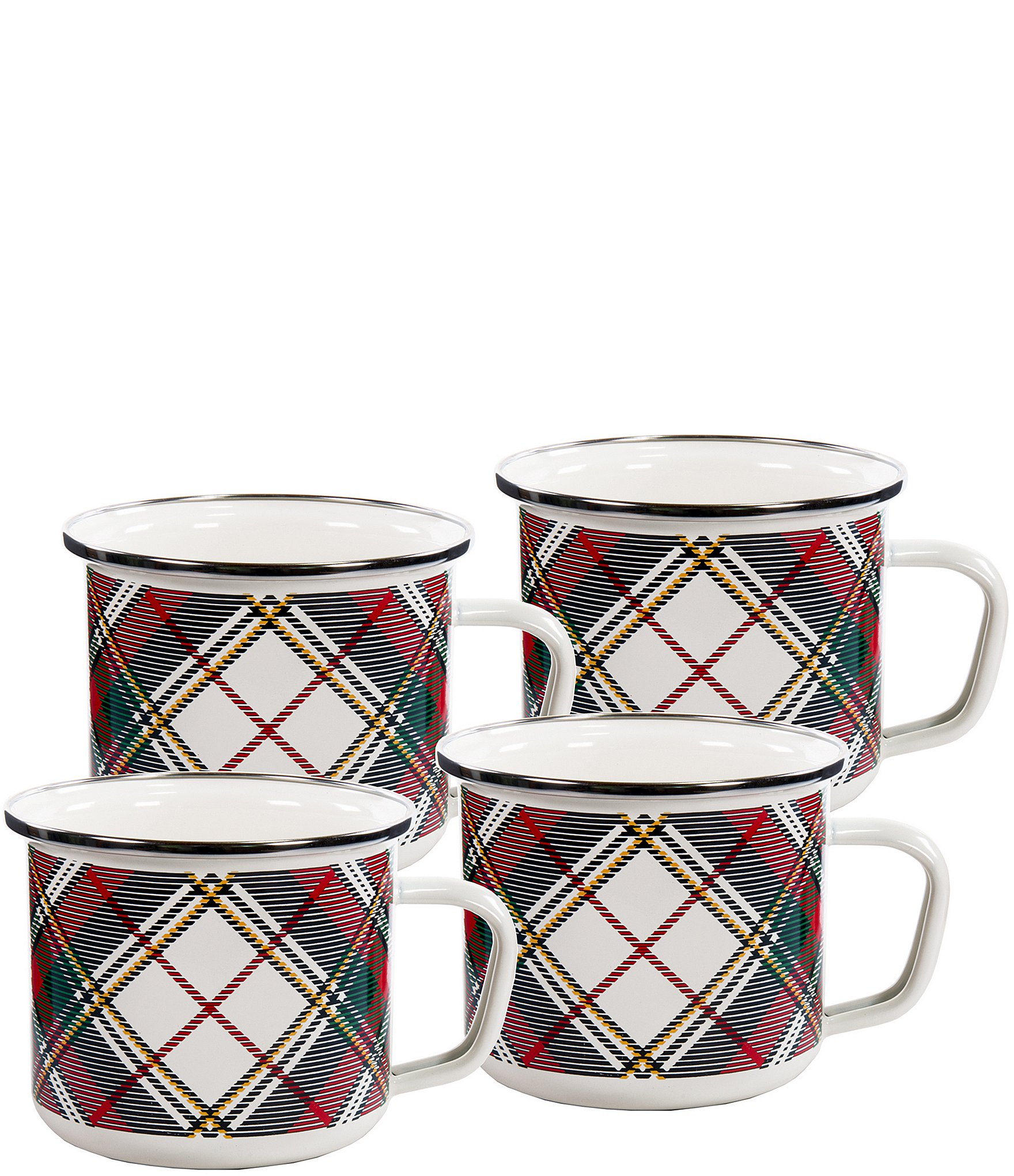 Coton Colors Signature White Collection Footed Mugs, Set of 4