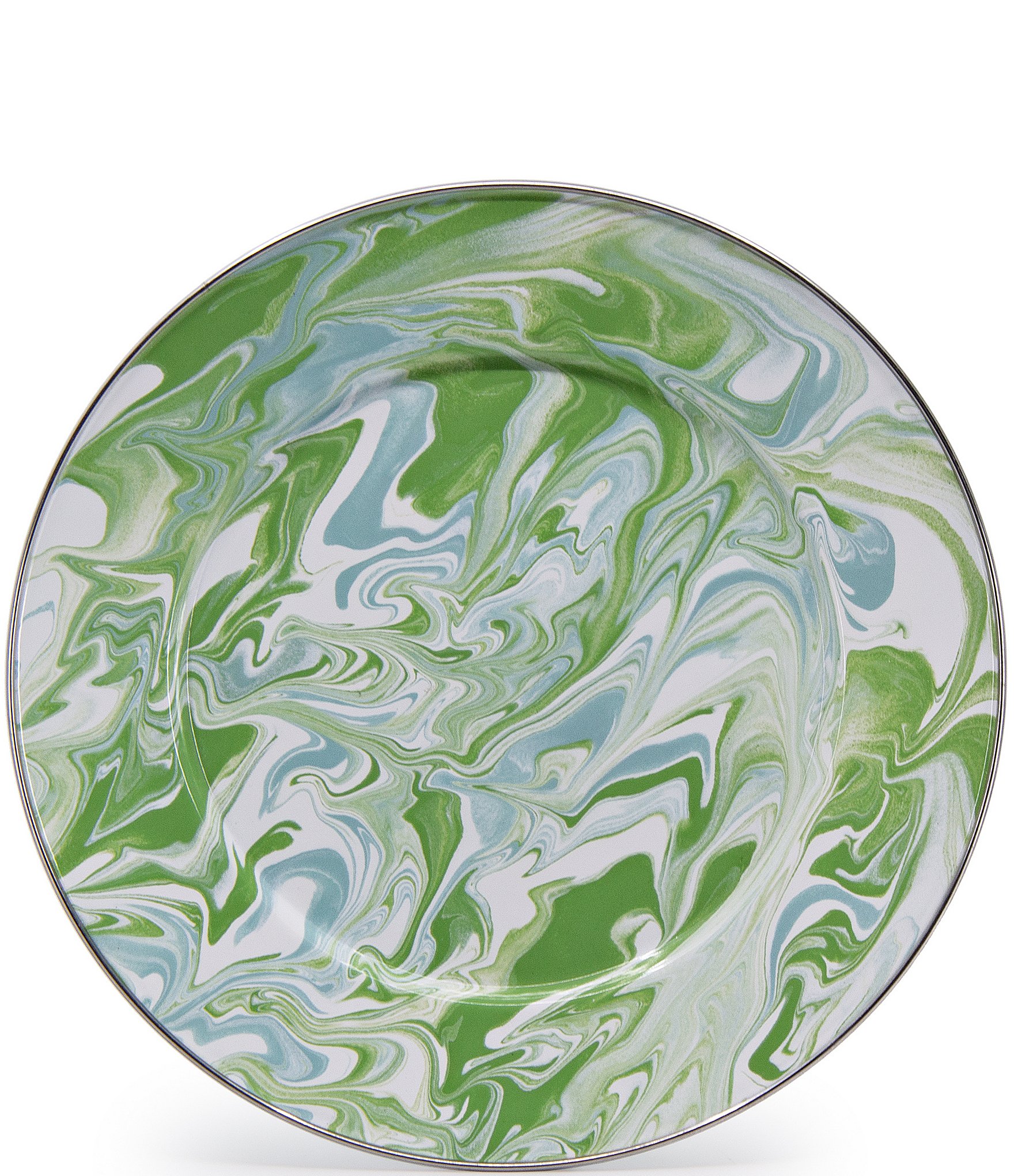 Golden Rabbit Enamelware Modern Monet Dinner Plates, Set of 4