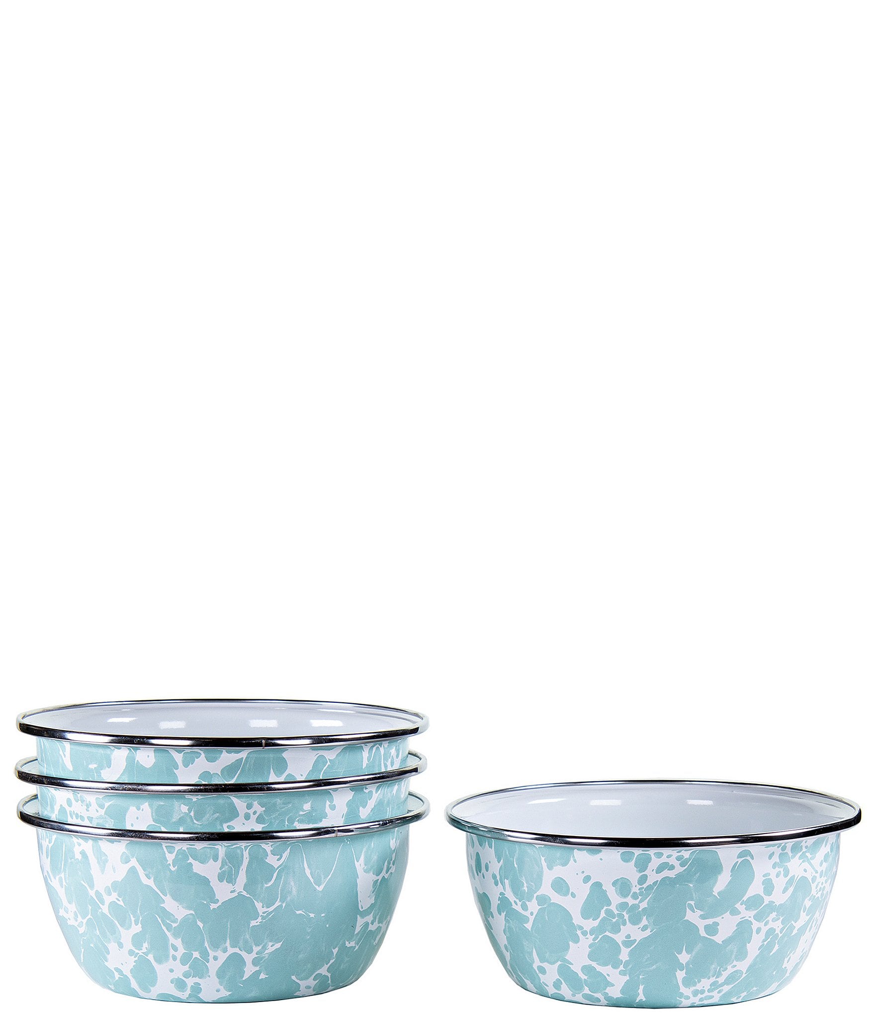 Set of 4 glass salad bowls with lid