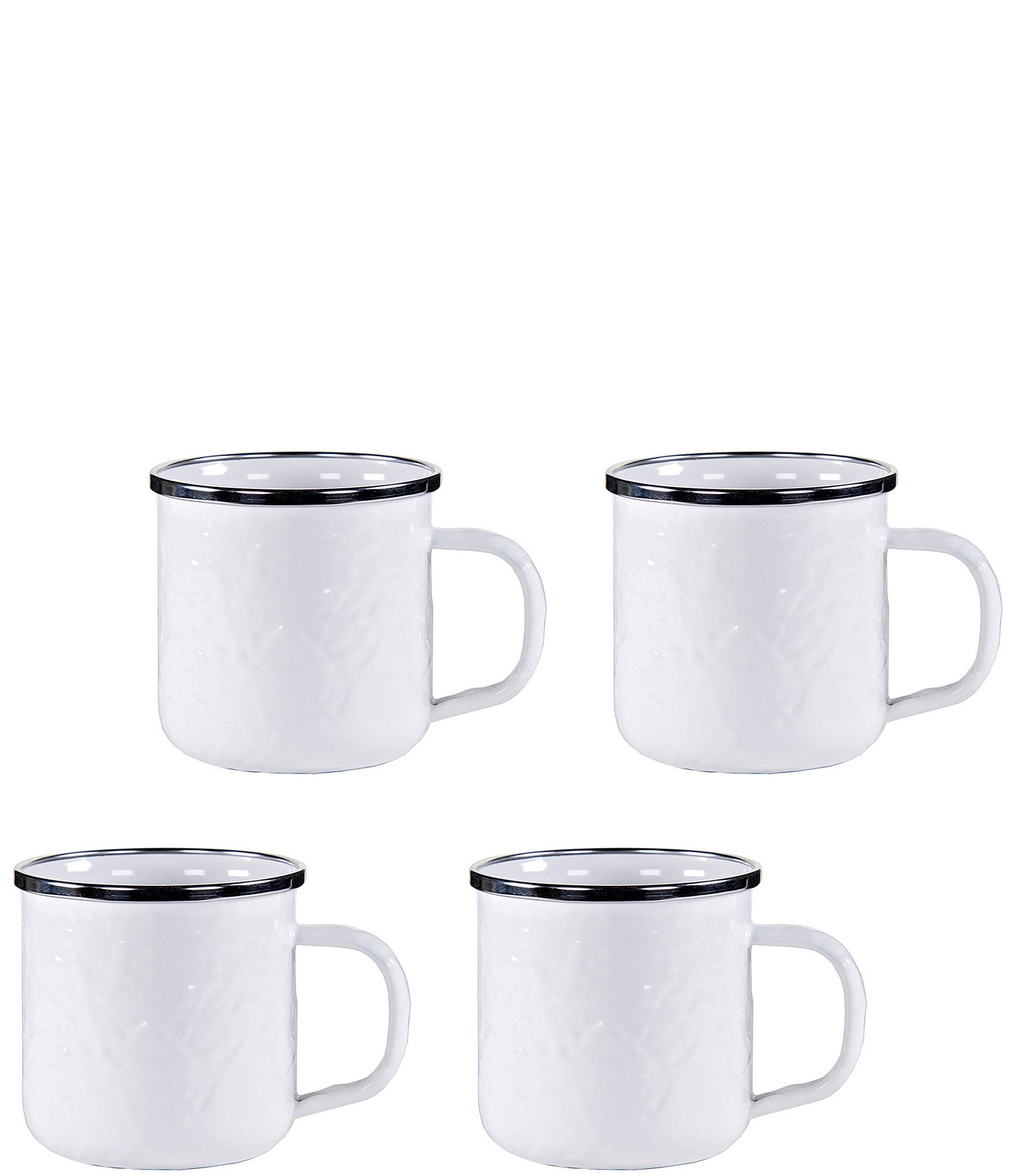 Coton Colors Signature White Collection Footed Mugs, Set of 4