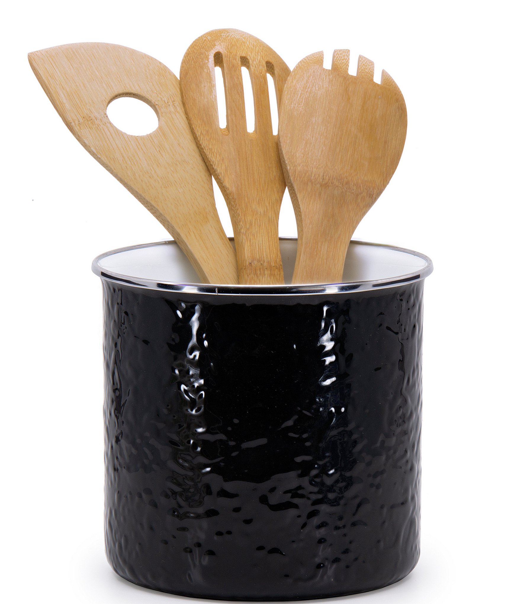 Golden Rabbit Enamelware Solid Textured Utensil Caddy