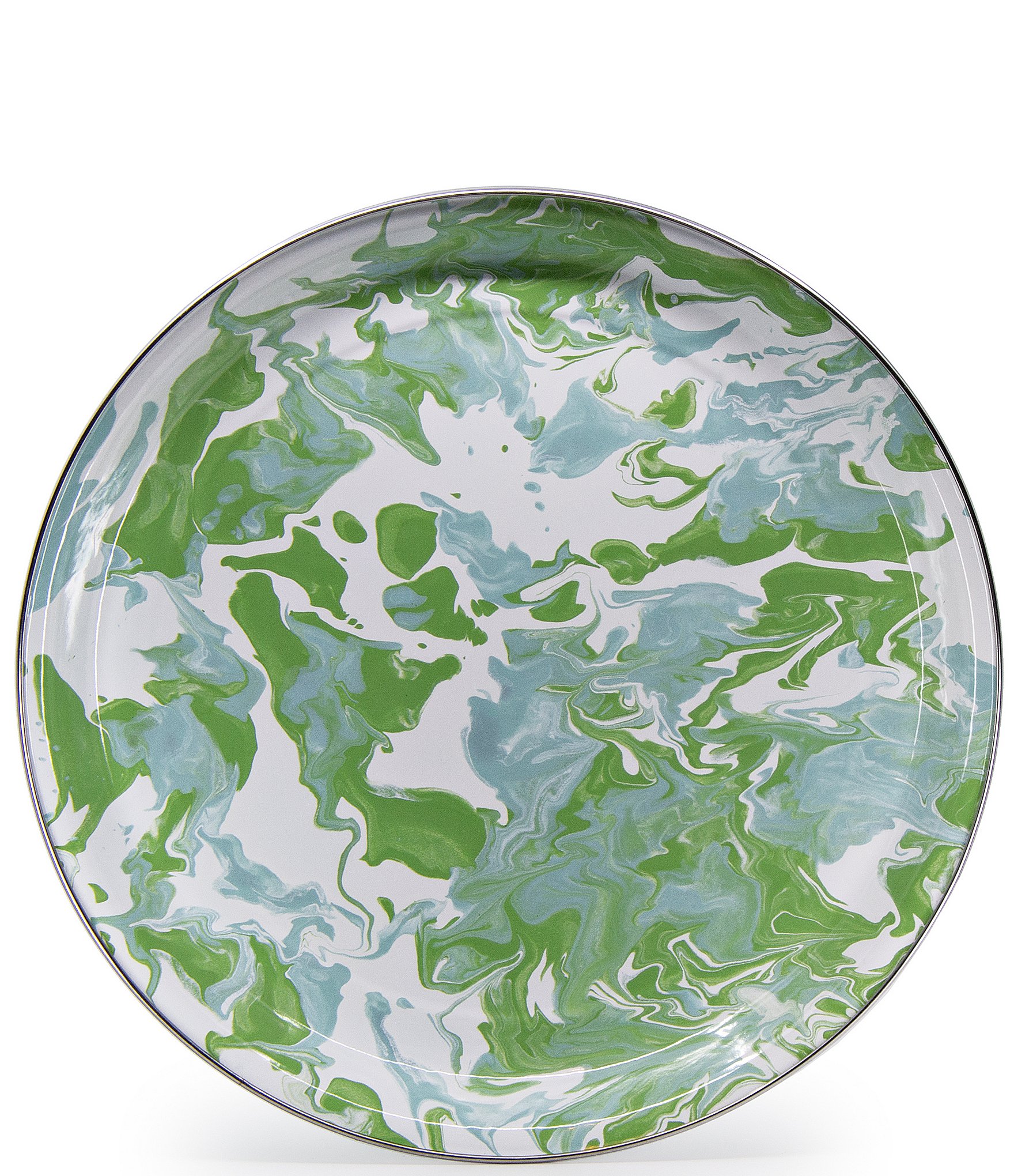 Golden Rabbit Enamelware Marbled Modern Monet Medium Tray
