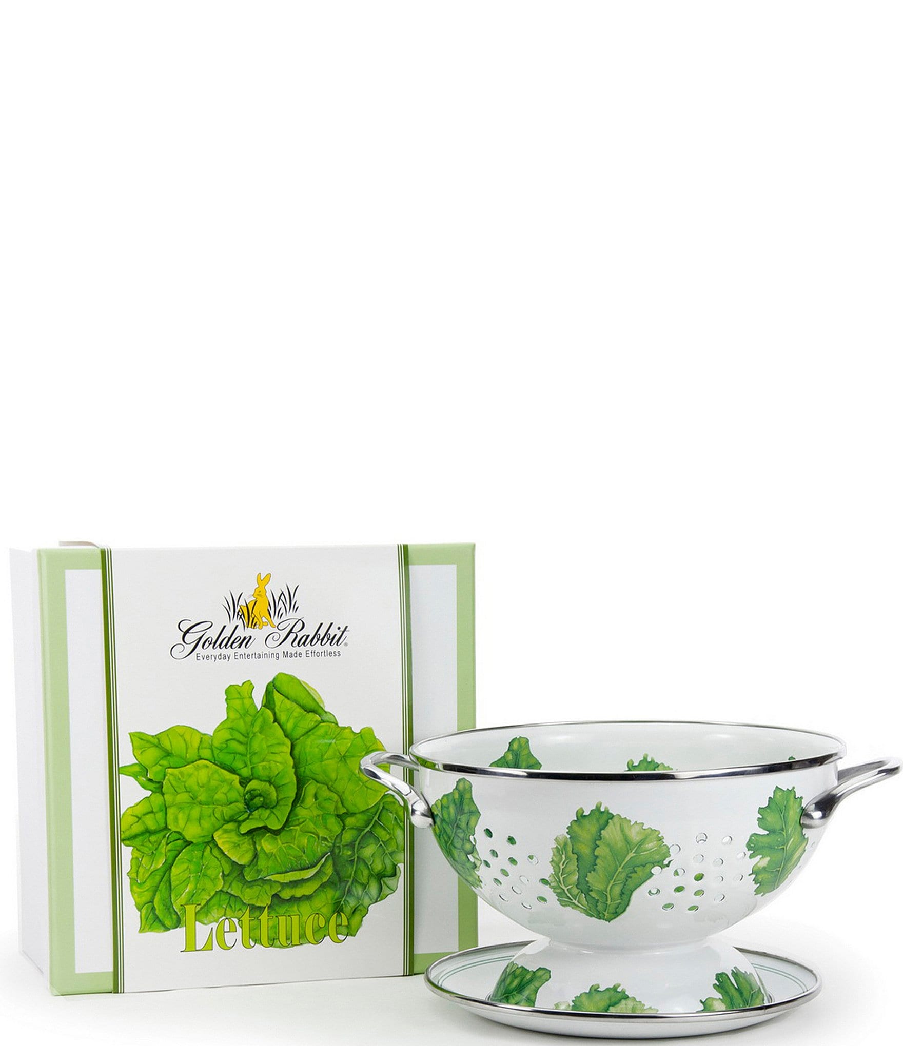 Golden Rabbit Enamelware Lettuce Colander Giftbox Set