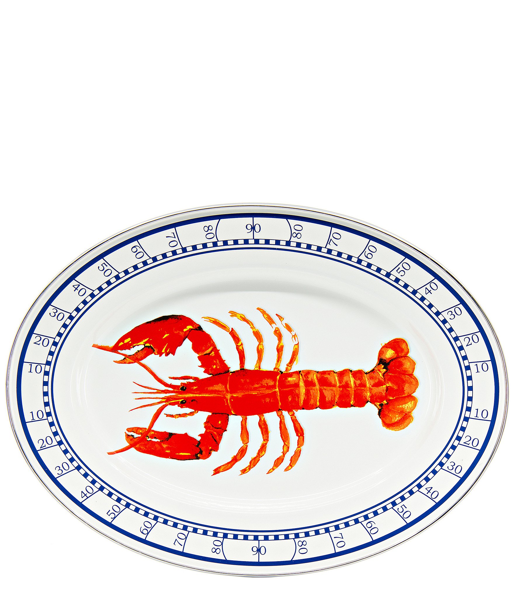 Golden Rabbit Enamelware Lobster Oval Platter