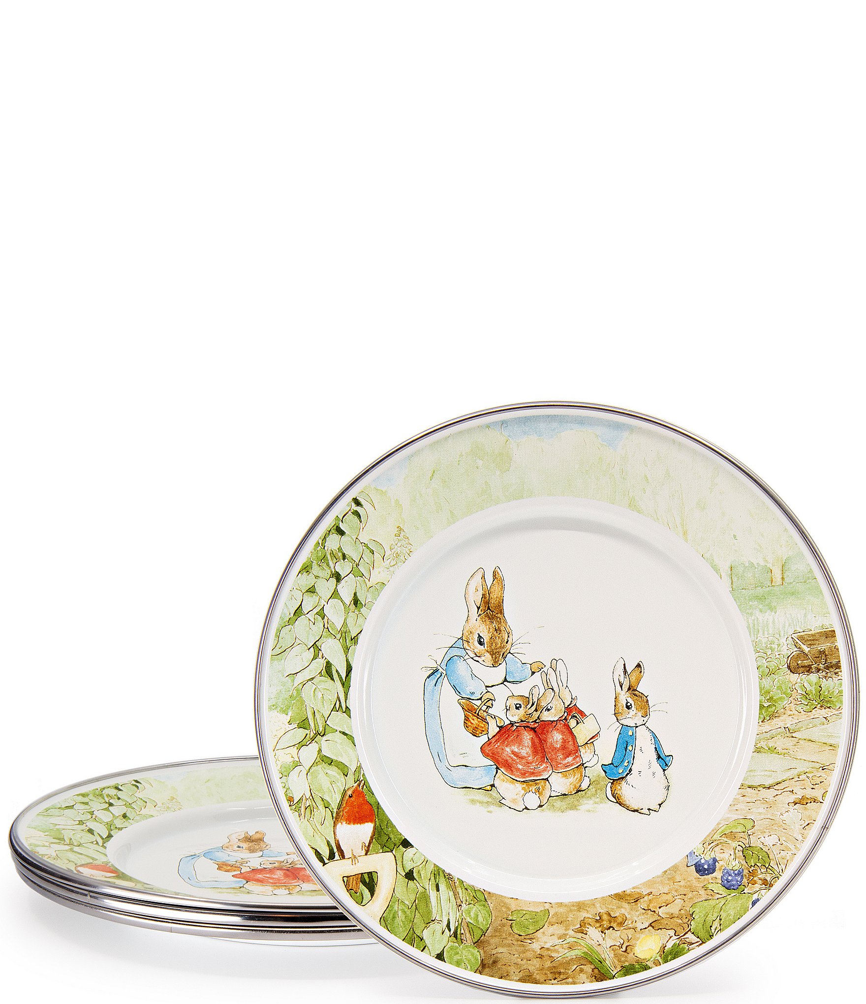 Golden Rabbit Enamelware Peter Rabbit™ Child Plates, Set of 4