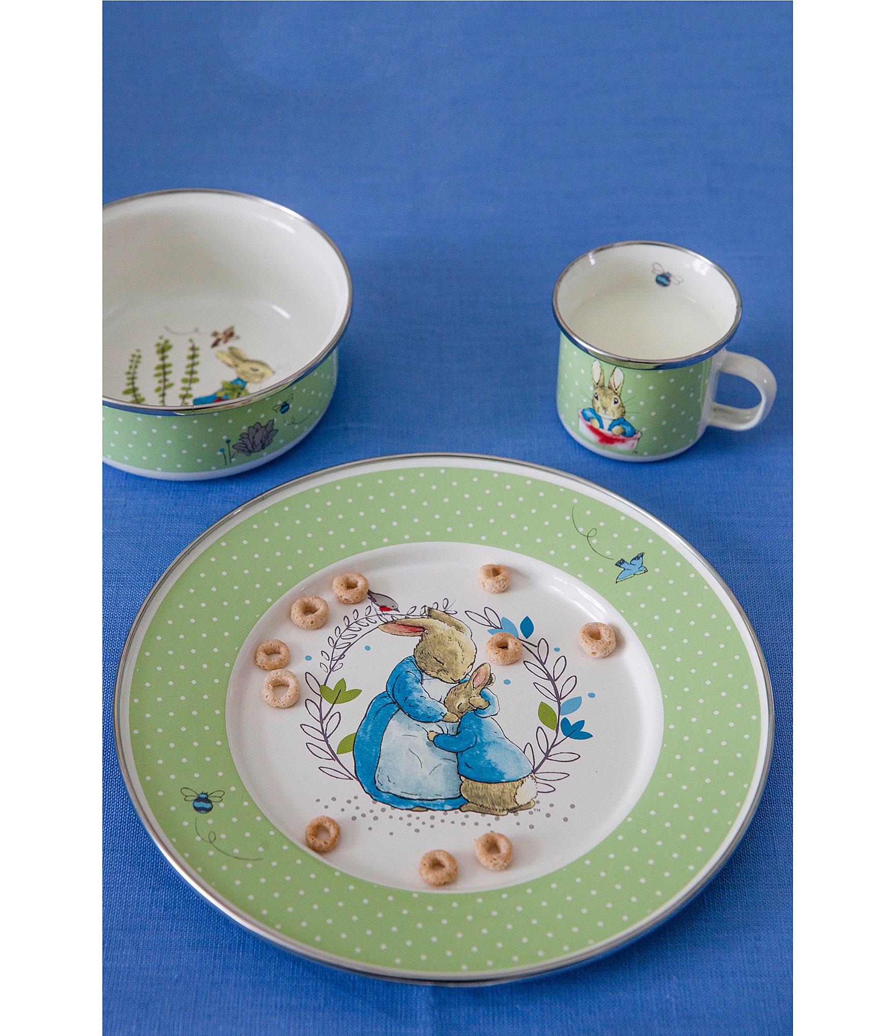 Golden Rabbit Enamelware Polka Dot Peter Rabbit™ Child Set