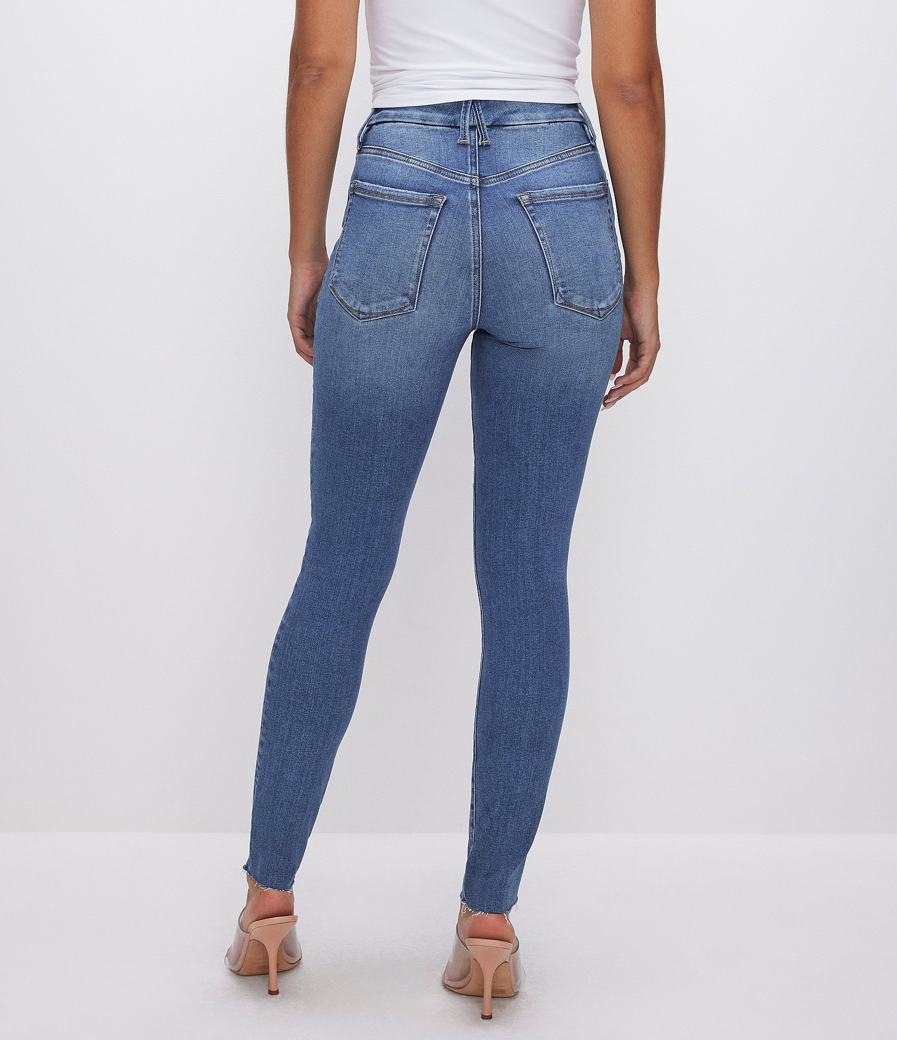 Good American Always Fits Good Waist Denim Ultra High Rise Skinny Jeans