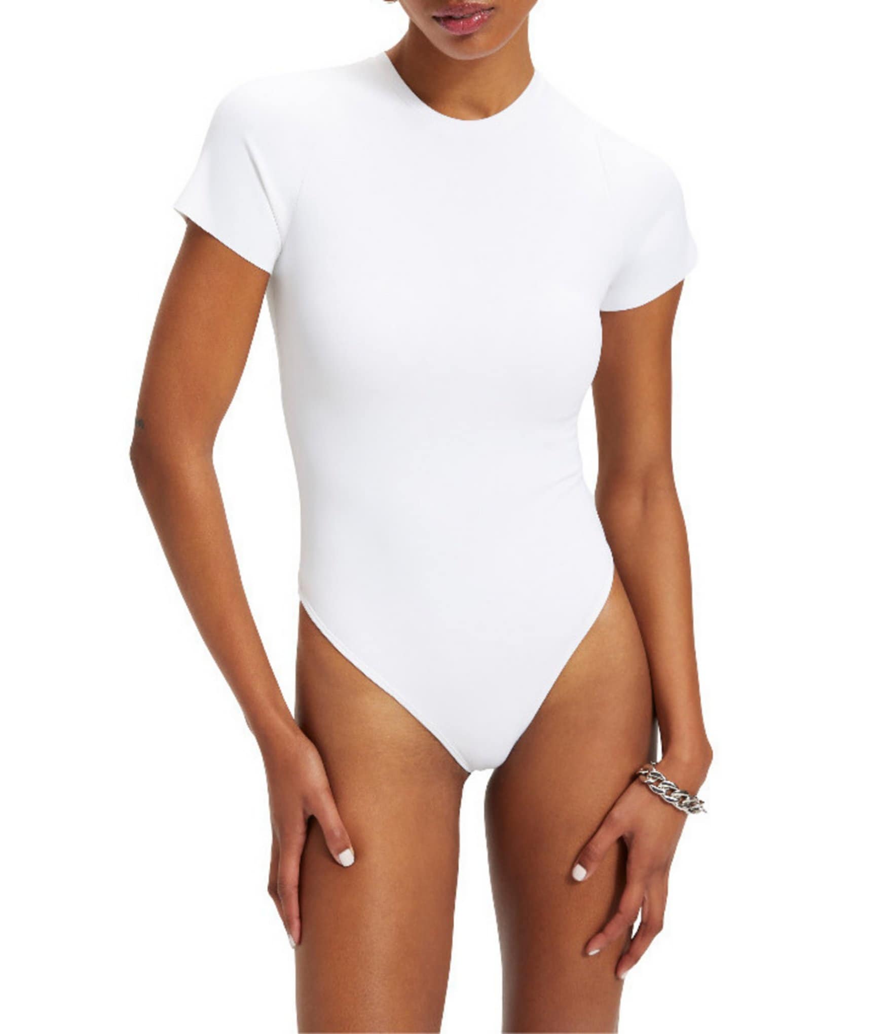 Premium Scuba Half-Zip Sleeveless Bodysuit