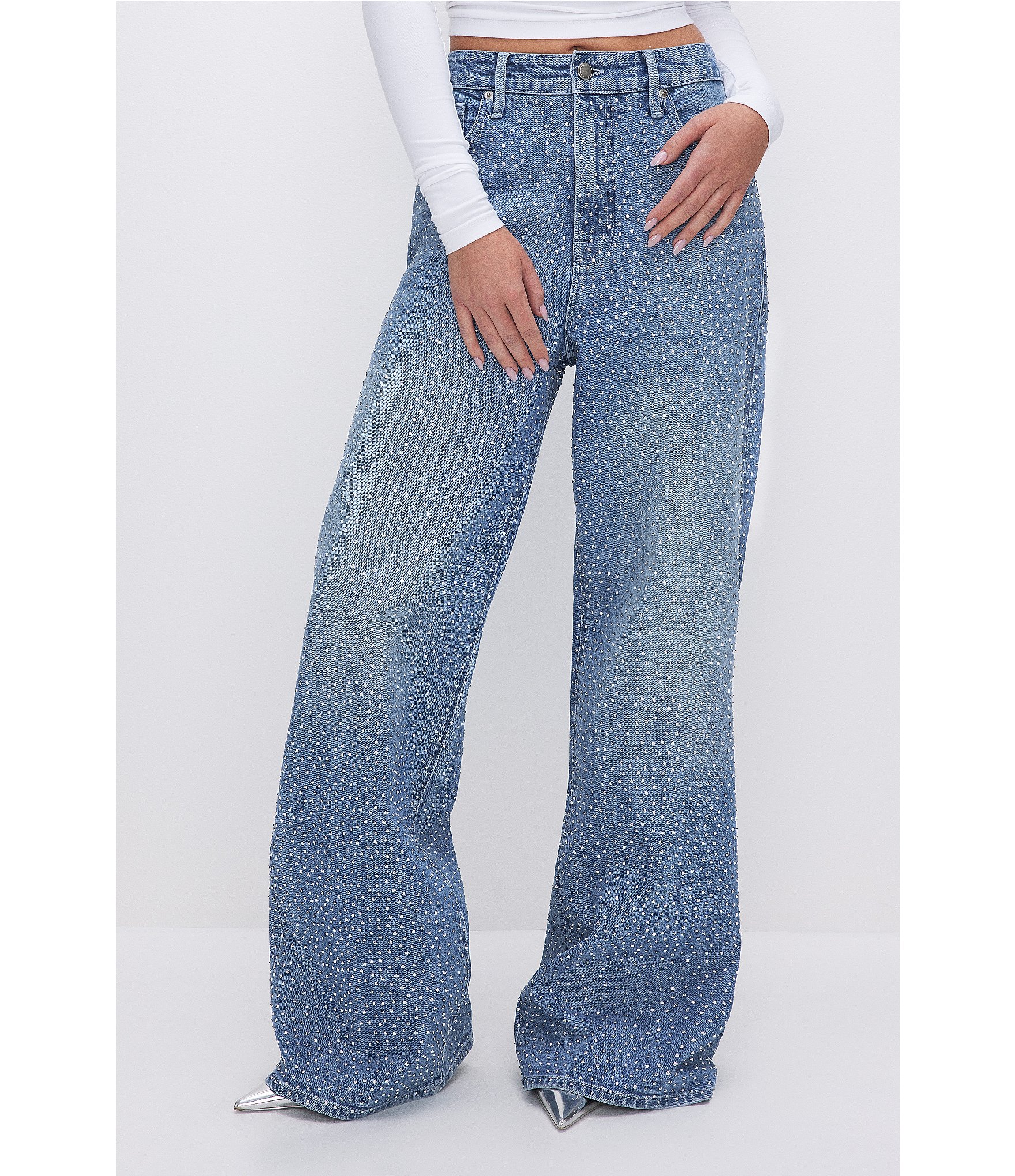 Steve Madden Duo High Waist Wide Leg Cargo Pocket Denim Jeans