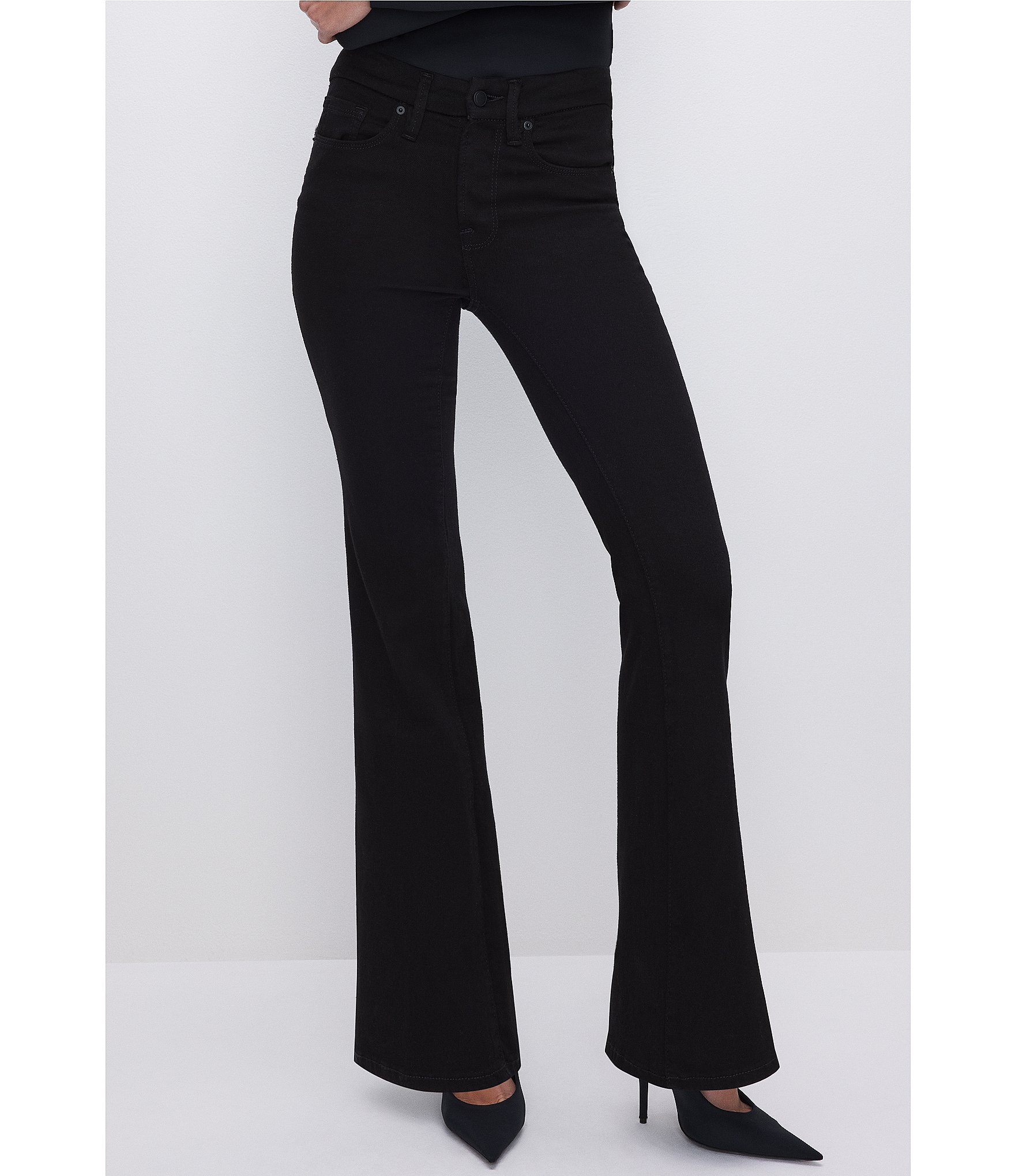 Good American Good Legs Flare Denim Mid Rise Jeans | Dillard's