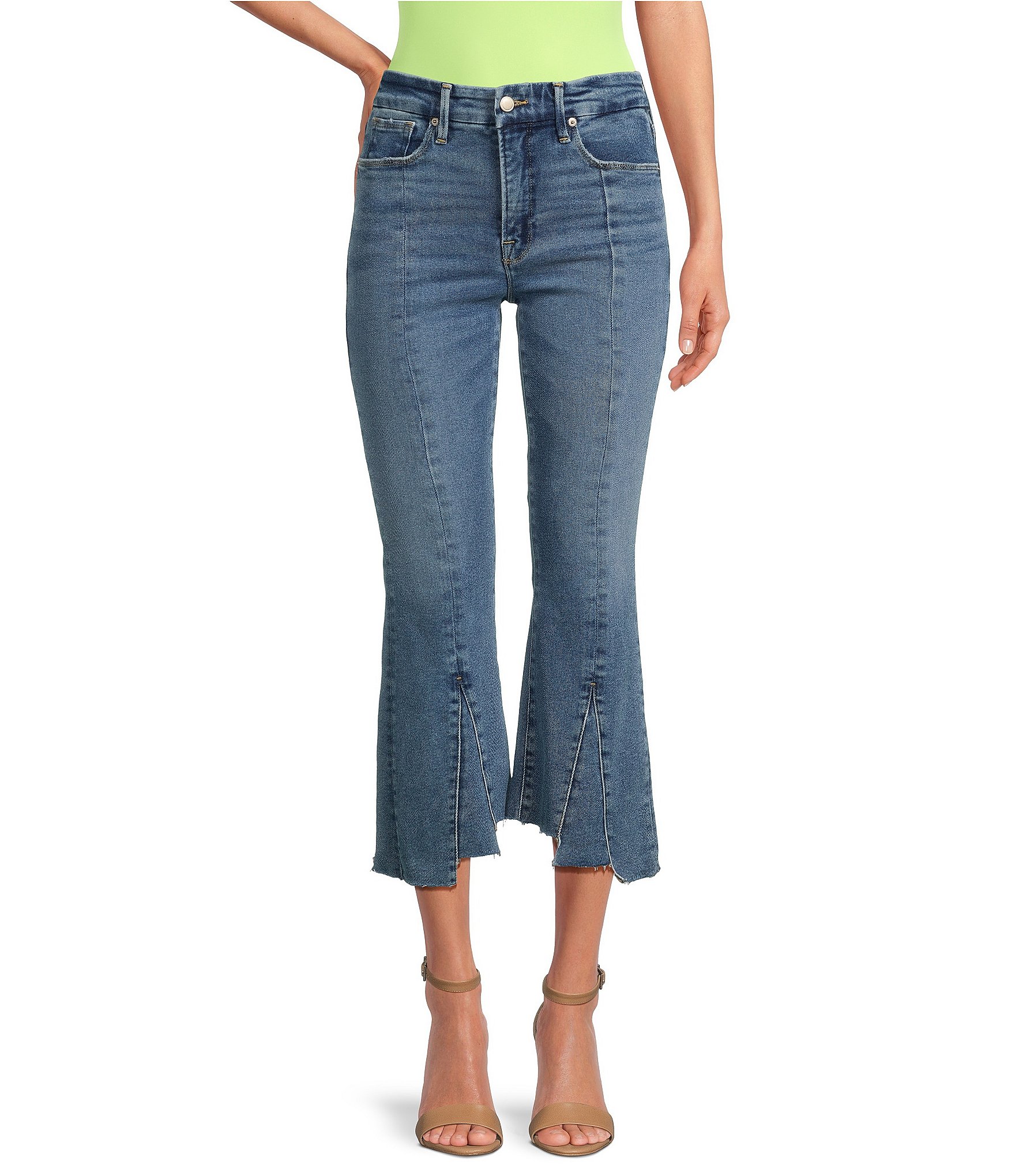 Good American Good Legs High Rise Cropped Mini Bootcut Jeans | Dillard's