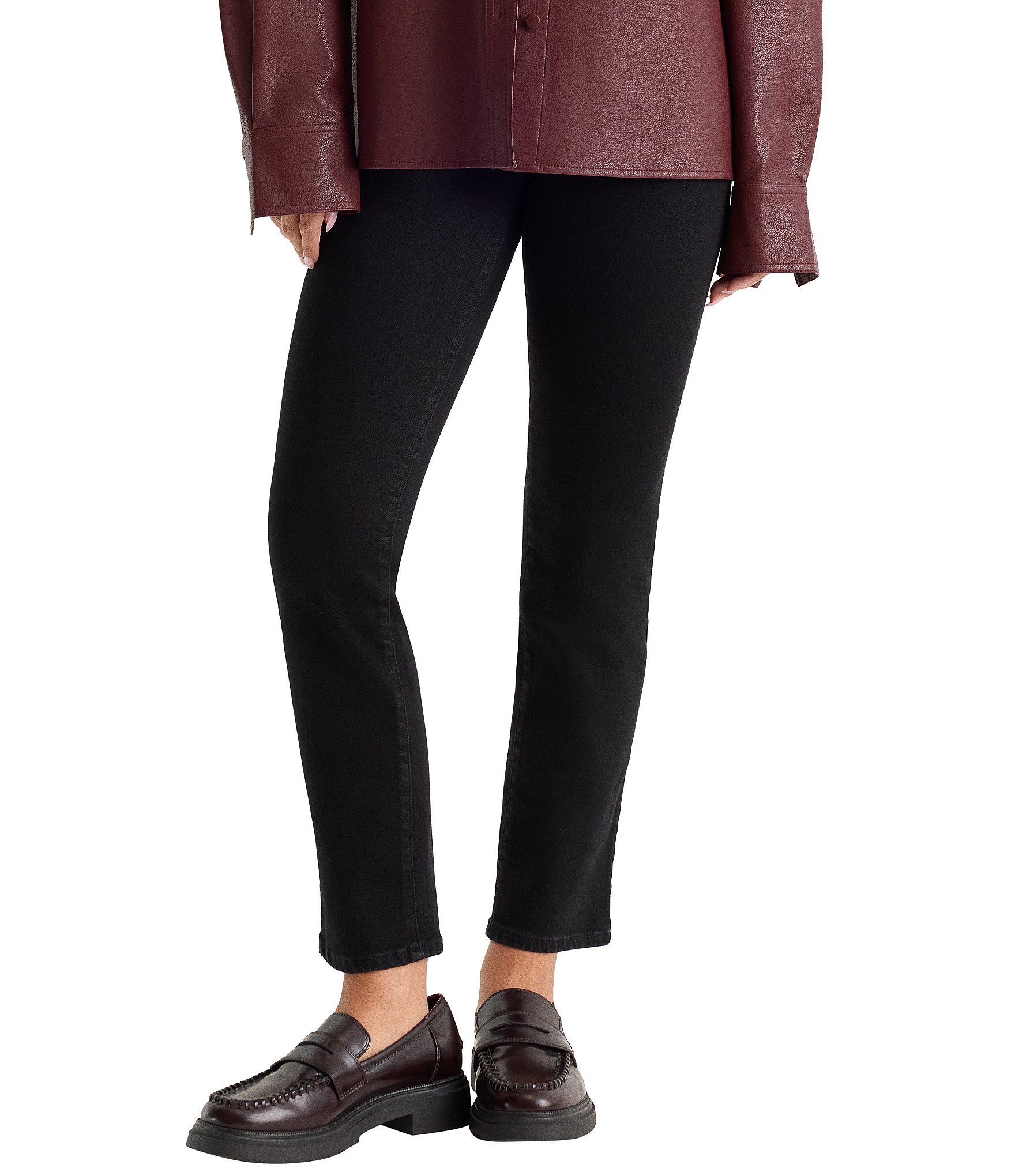 Good American Good Legs Straight Mid Rise Denim Jeans
