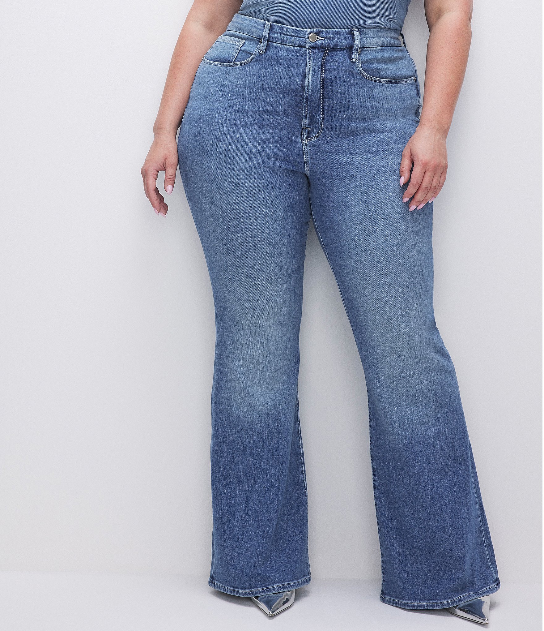 Good American Plus Size Good Legs High Rise Flare Leg Jeans | Dillard's