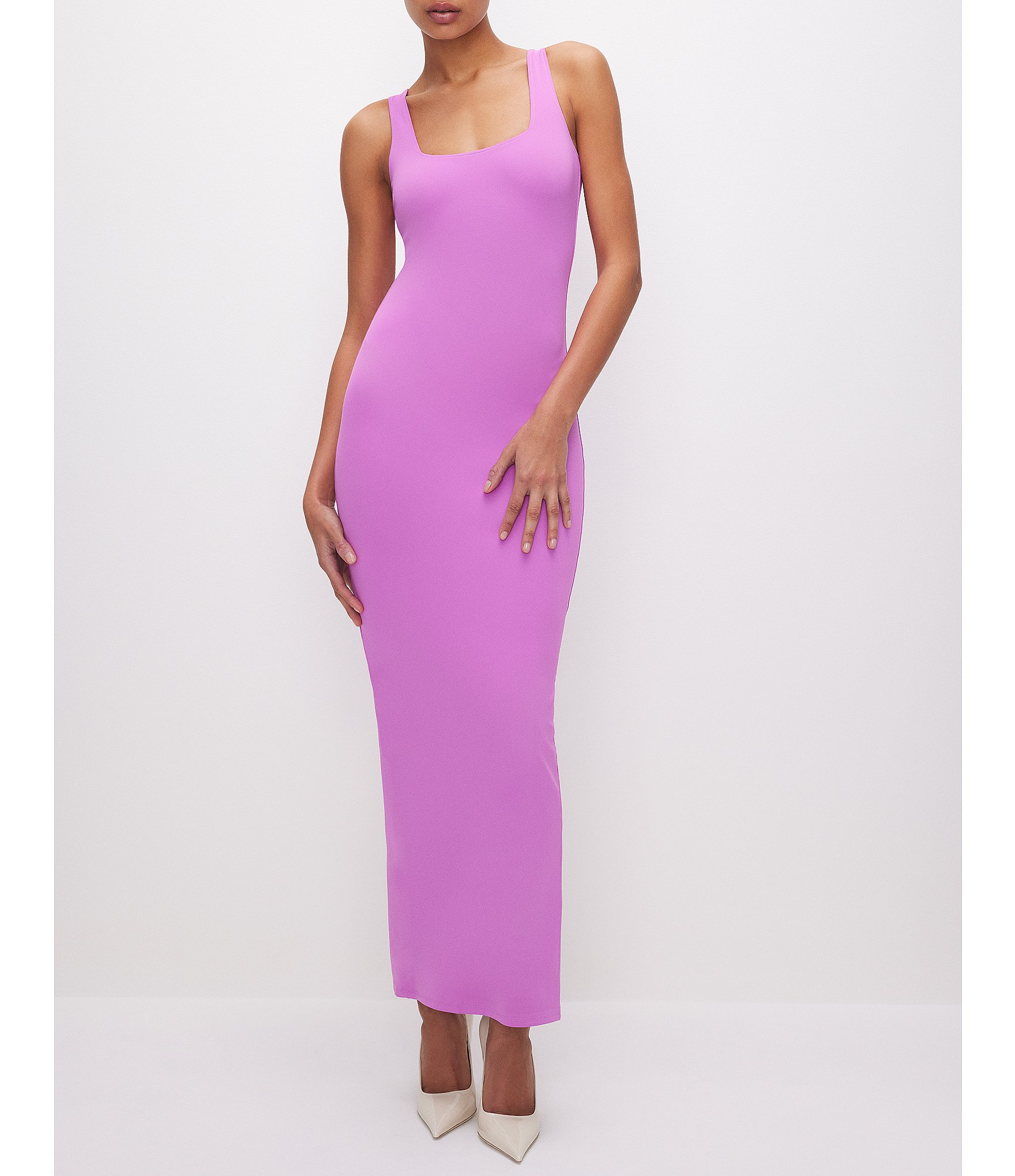 Good American Square Neck Sleeveless Scuba Maxi Dress | Dillard's