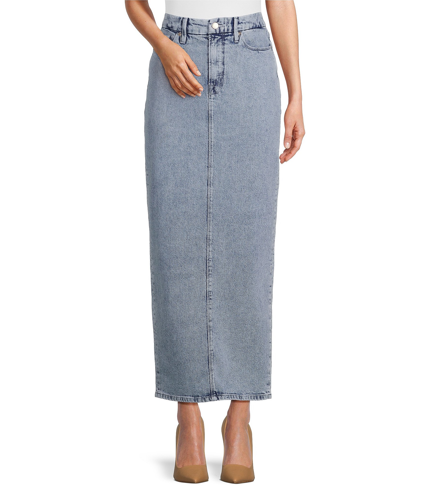 Good American Uniform Denim Maxi Skirt | Dillard's