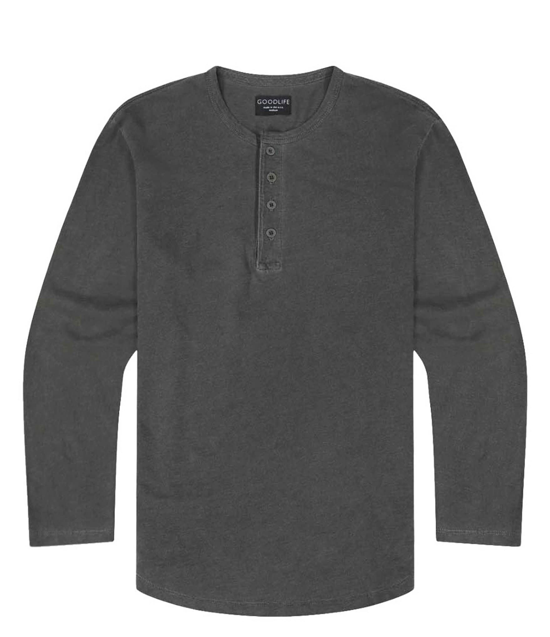 Goodlife Sun Faded Slub Scallop Long Sleeve Henley | Dillard's