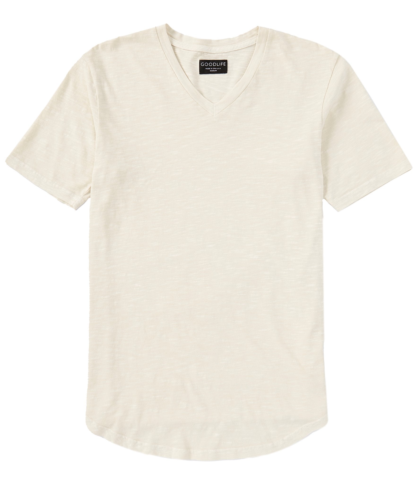 Goodlife Sun-Faded Slub Scallop Short-Sleeve V-Neck T-Shirt