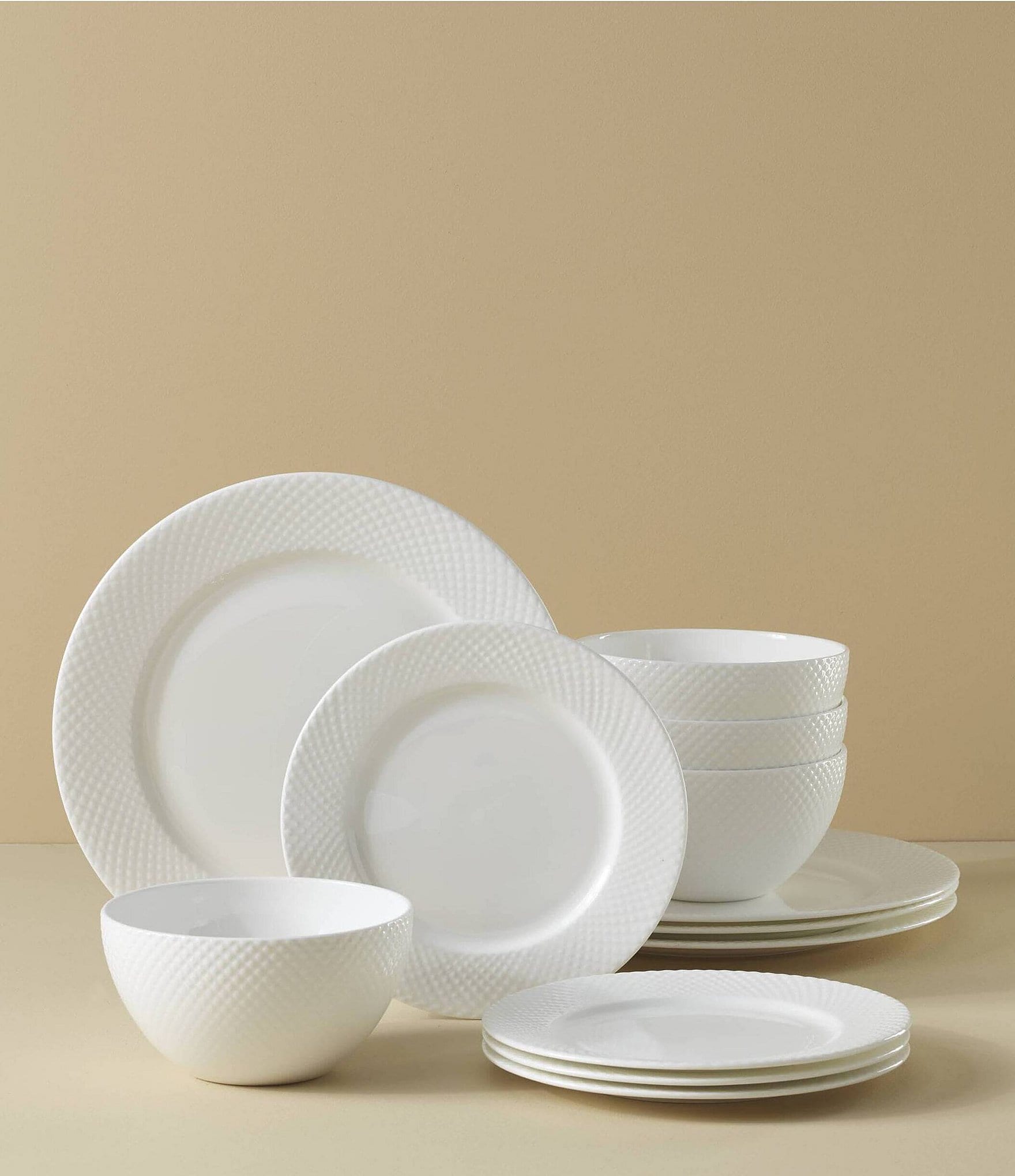 Gorham Woodbury Bone China 12-Piece Dinnerware Set