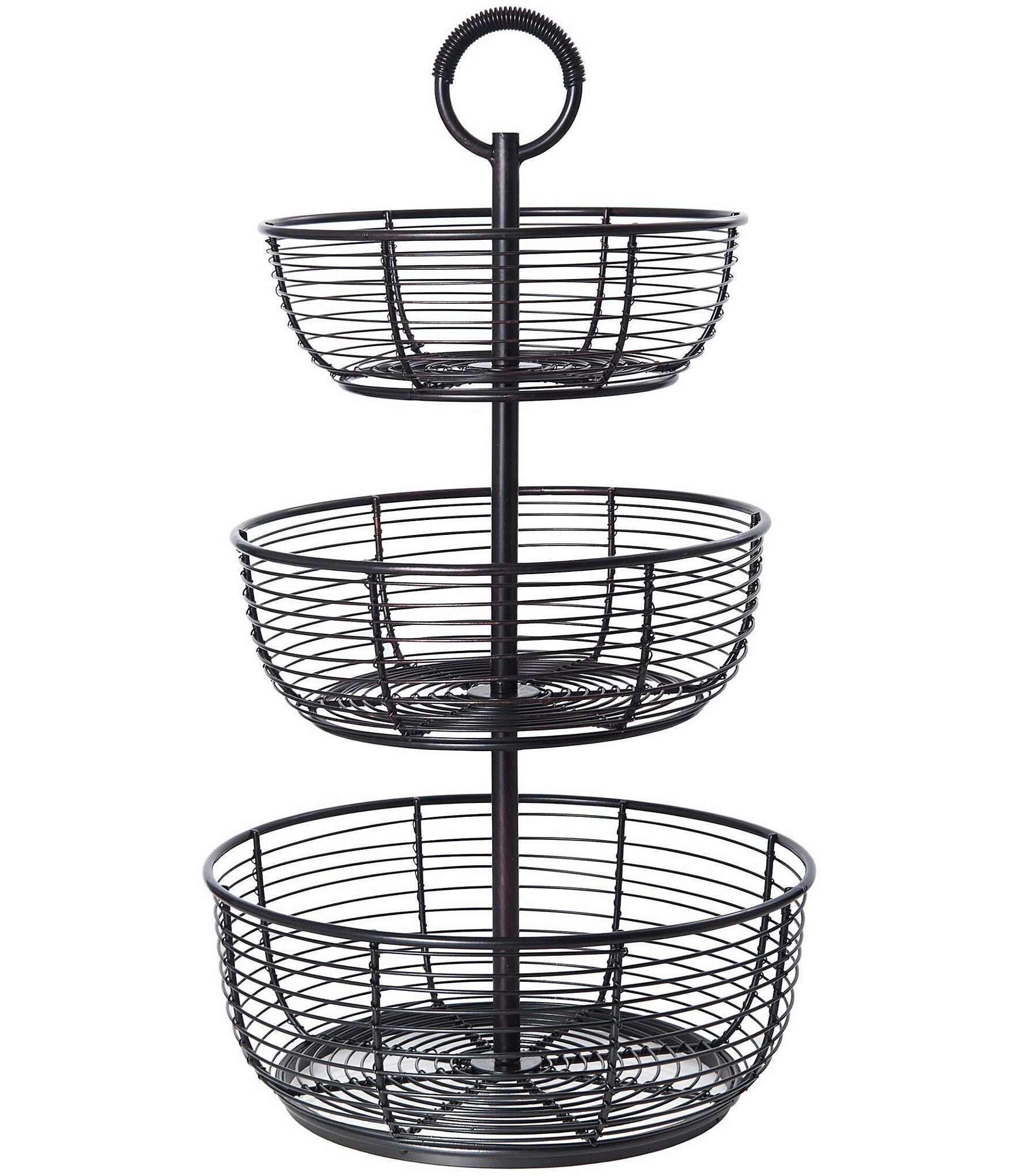 Gourmet Basics by Mikasa Spindle 3-Tier Round Wrap Basket