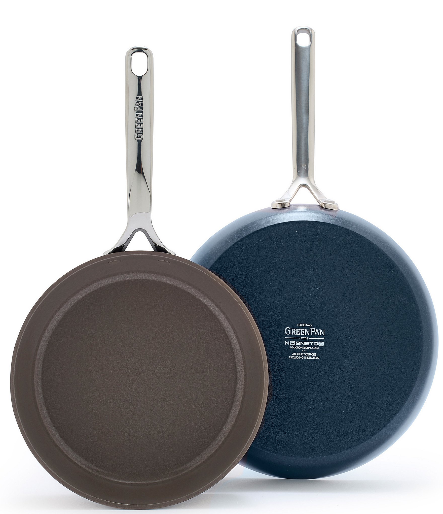 GreenPan Padova 2pk (10 & 12) Hard Anodized Healthy Ceramic Nonstick  Frypan Set Light Blue