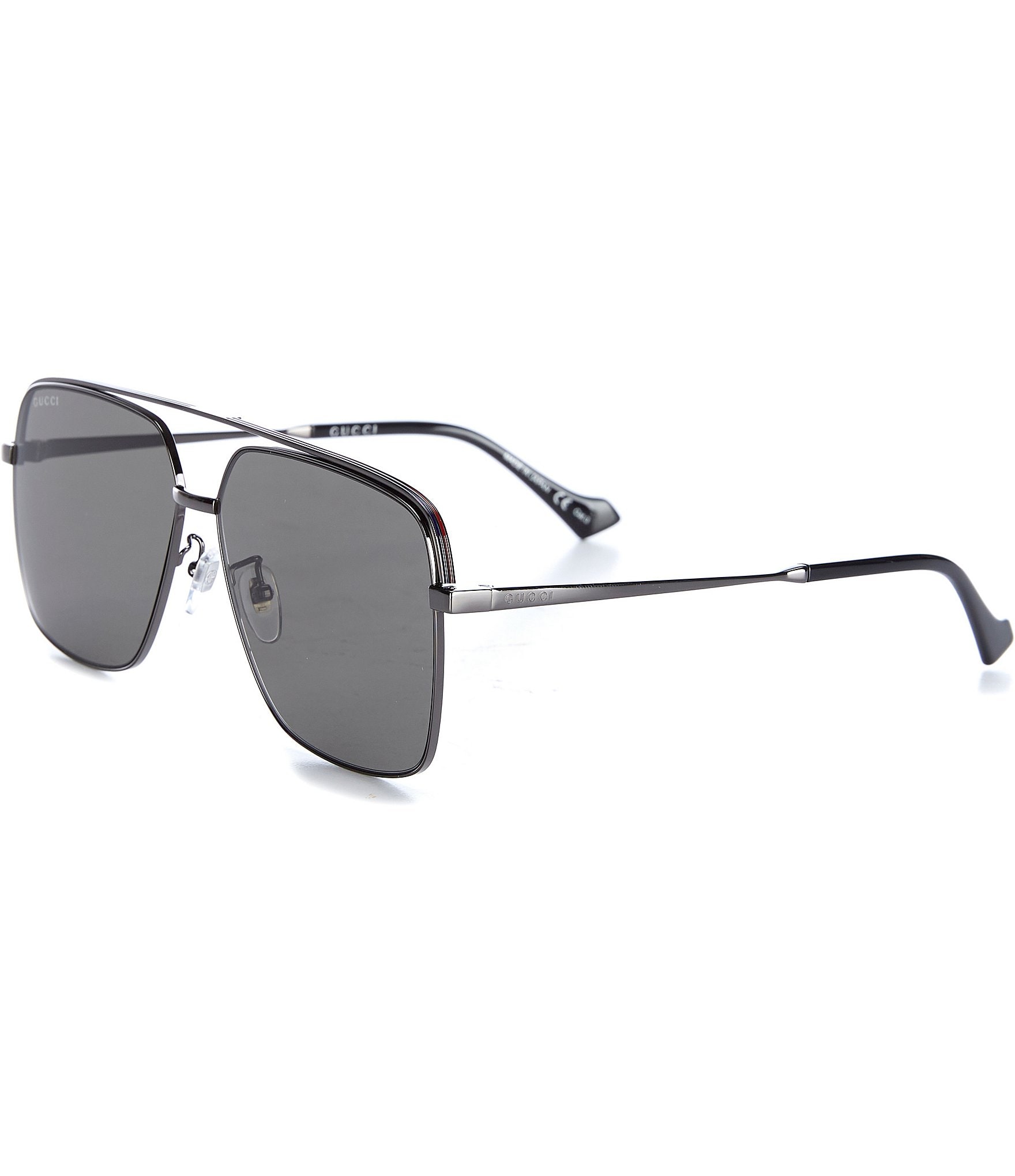 Rectangular frame sunglasses in green tortoiseshell acetate | GUCCI® US