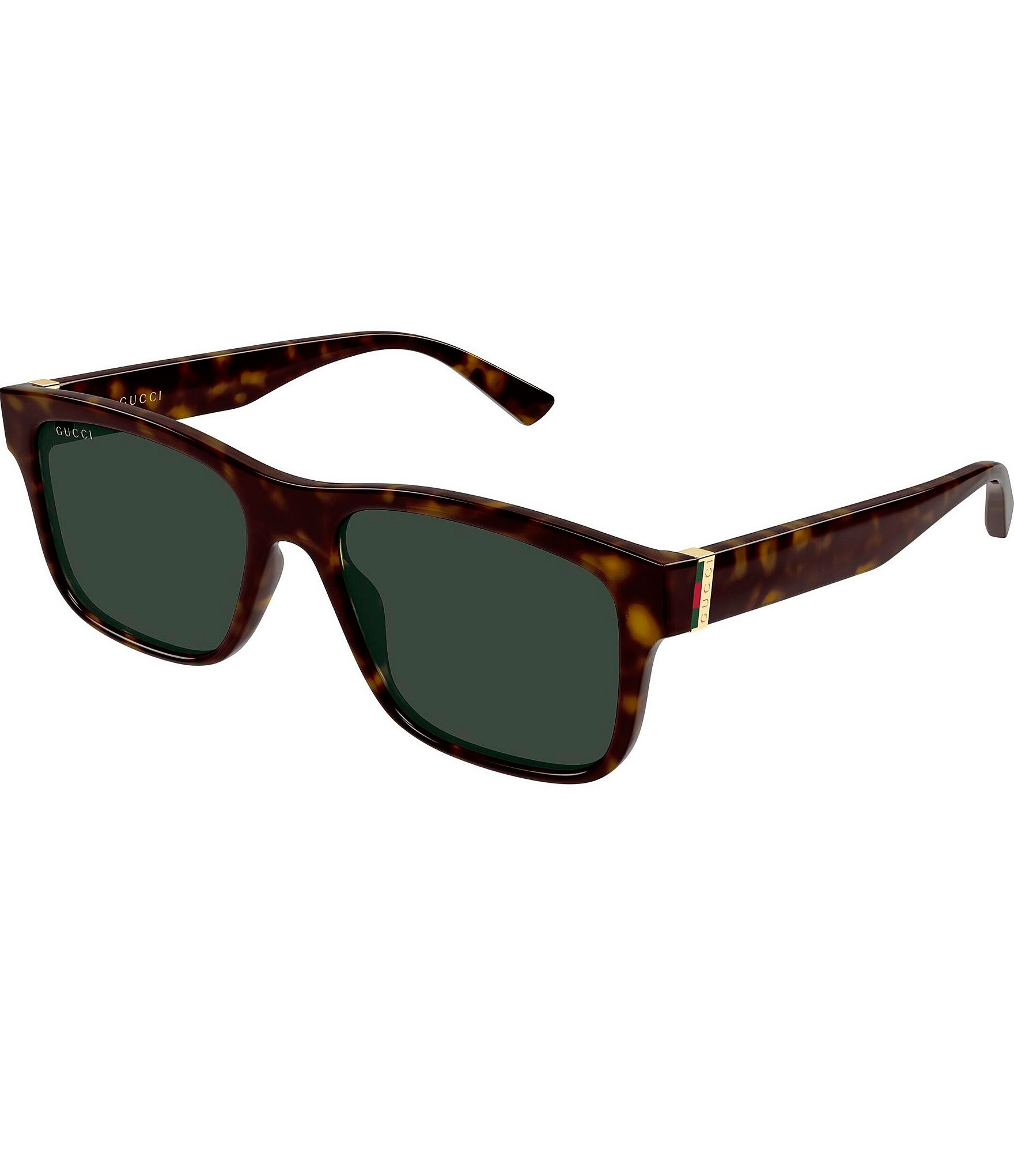 Gucci Men's Web Stripe 55mm Square Sunglasses