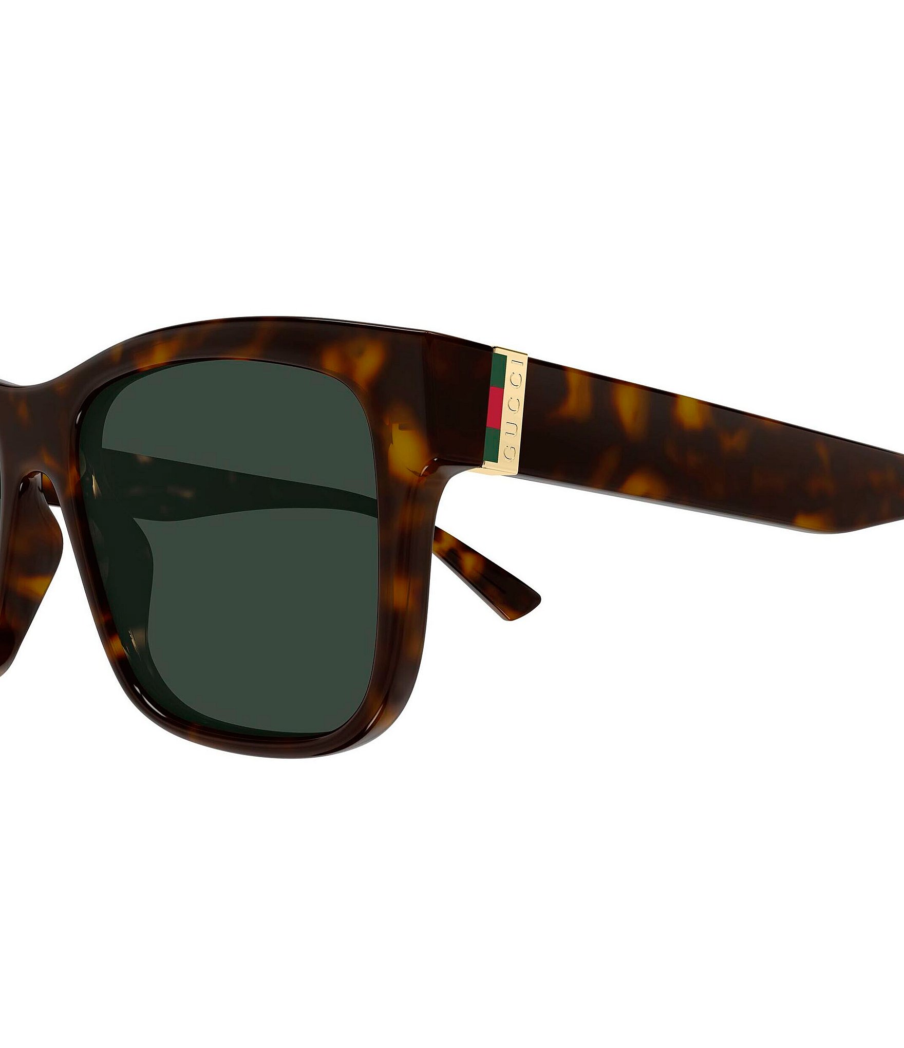 Gucci Men's Web Stripe 55mm Square Sunglasses
