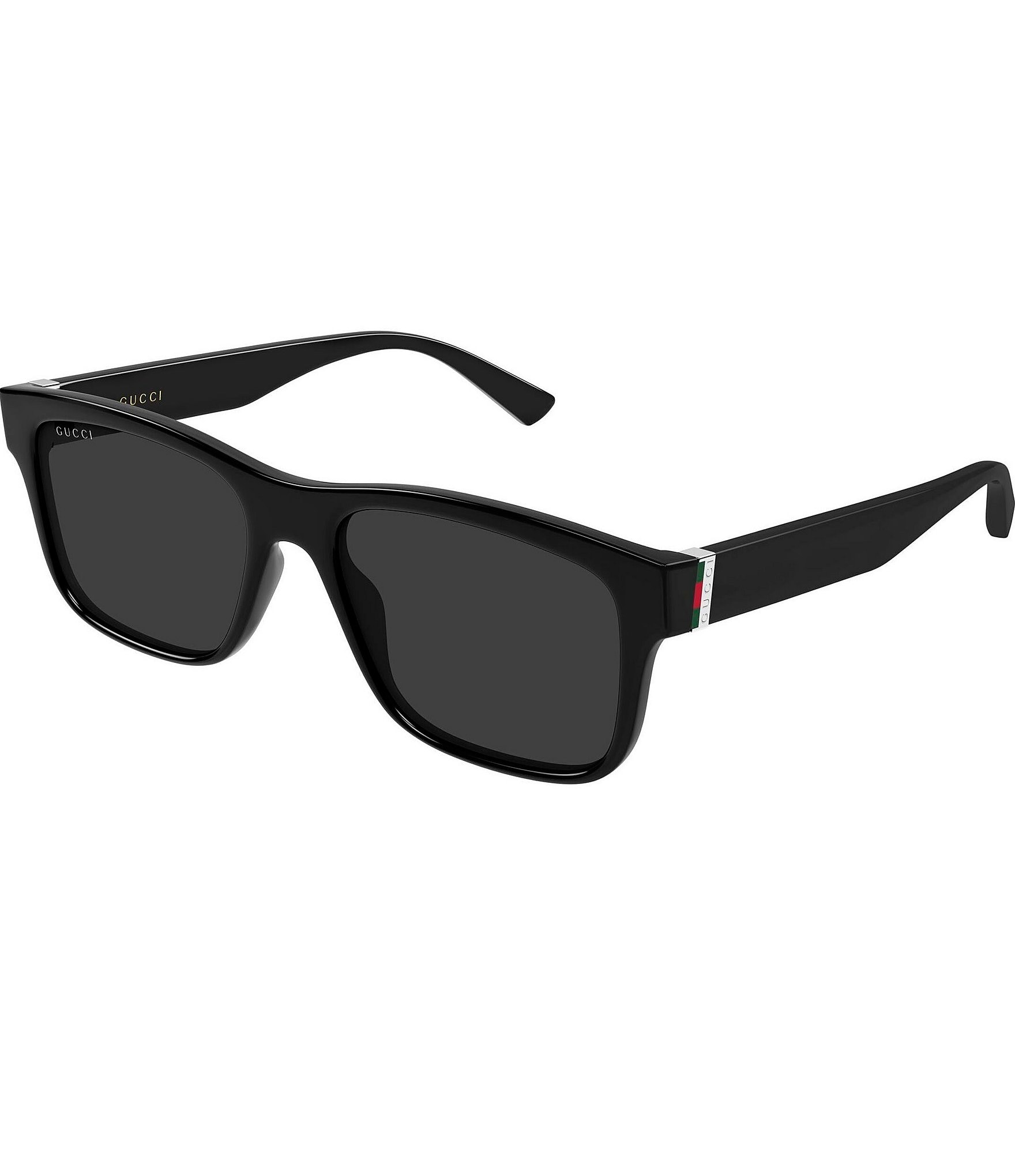 Gucci Men's Web Stripe 55mm Square Sunglasses