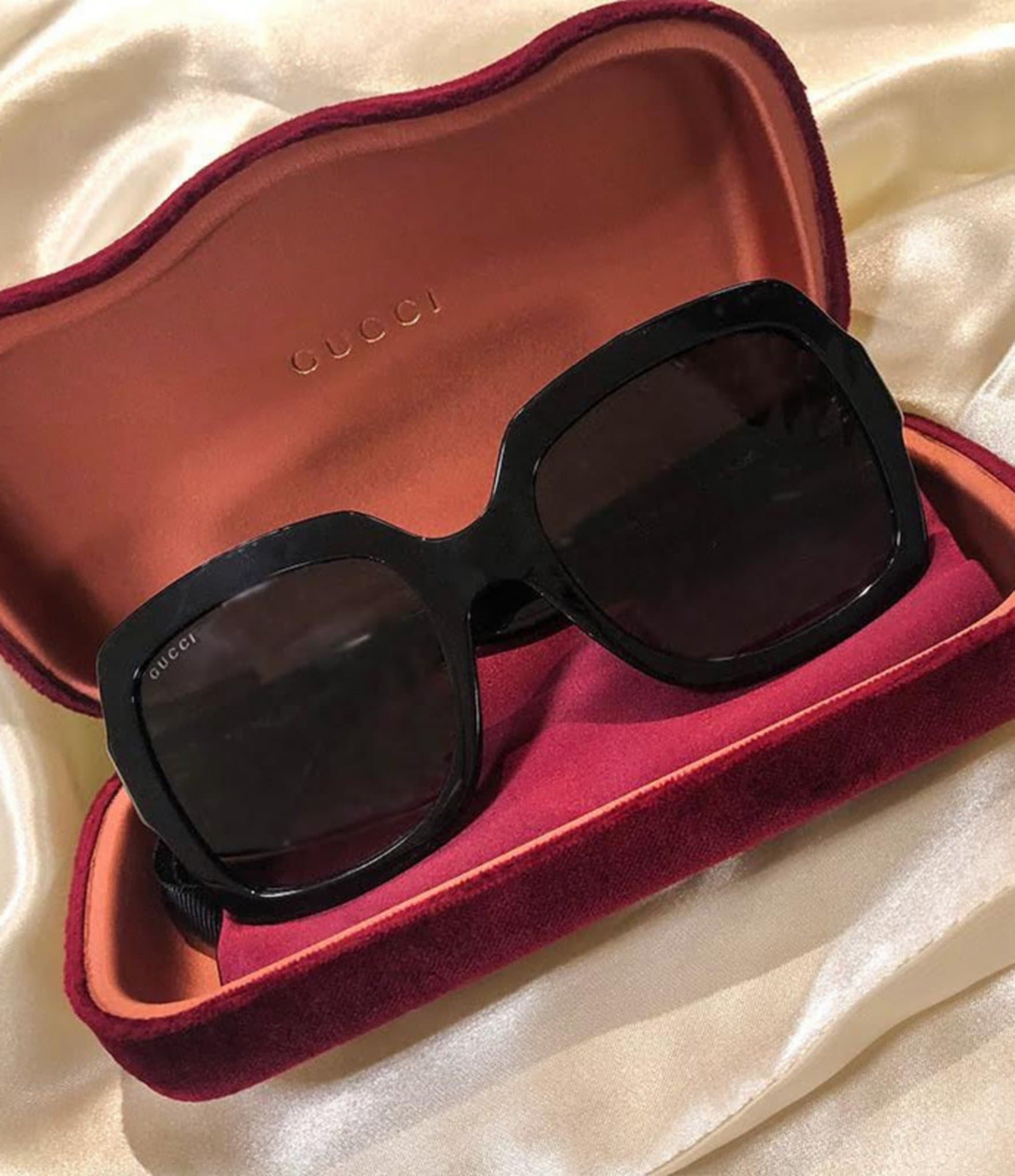 Gucci Oversized Square Black Frame Sunglasses