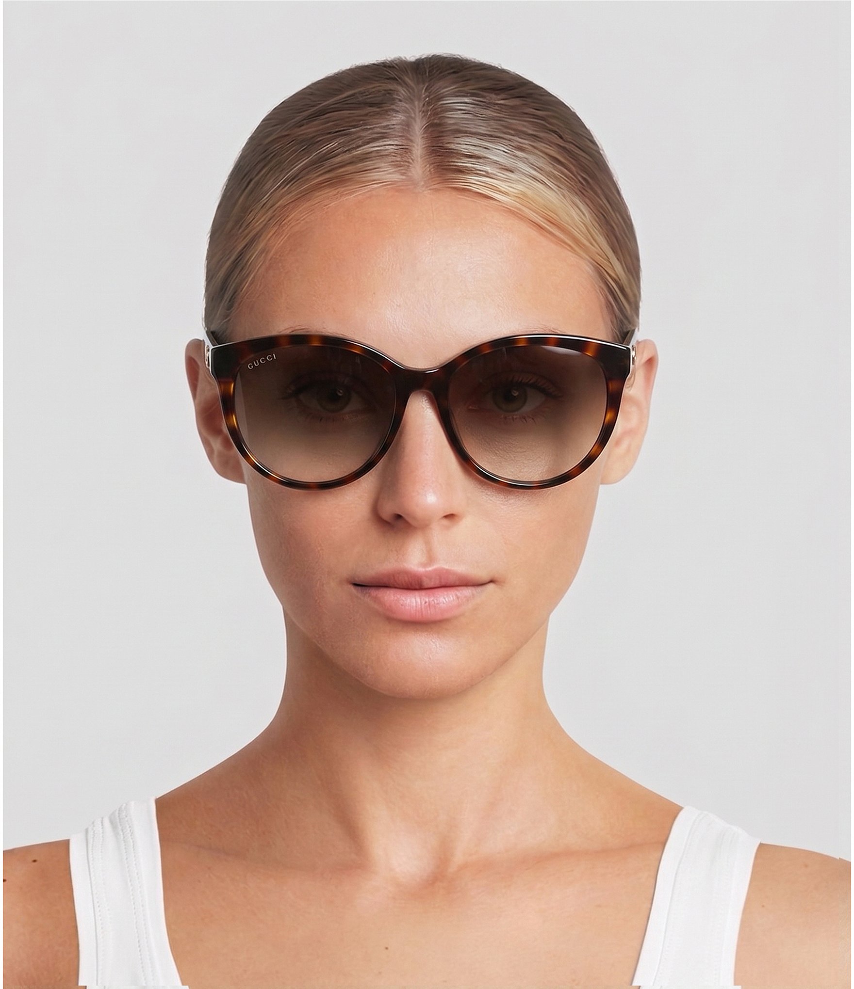 Gucci Women's Rounded Tortoise Sunglasses