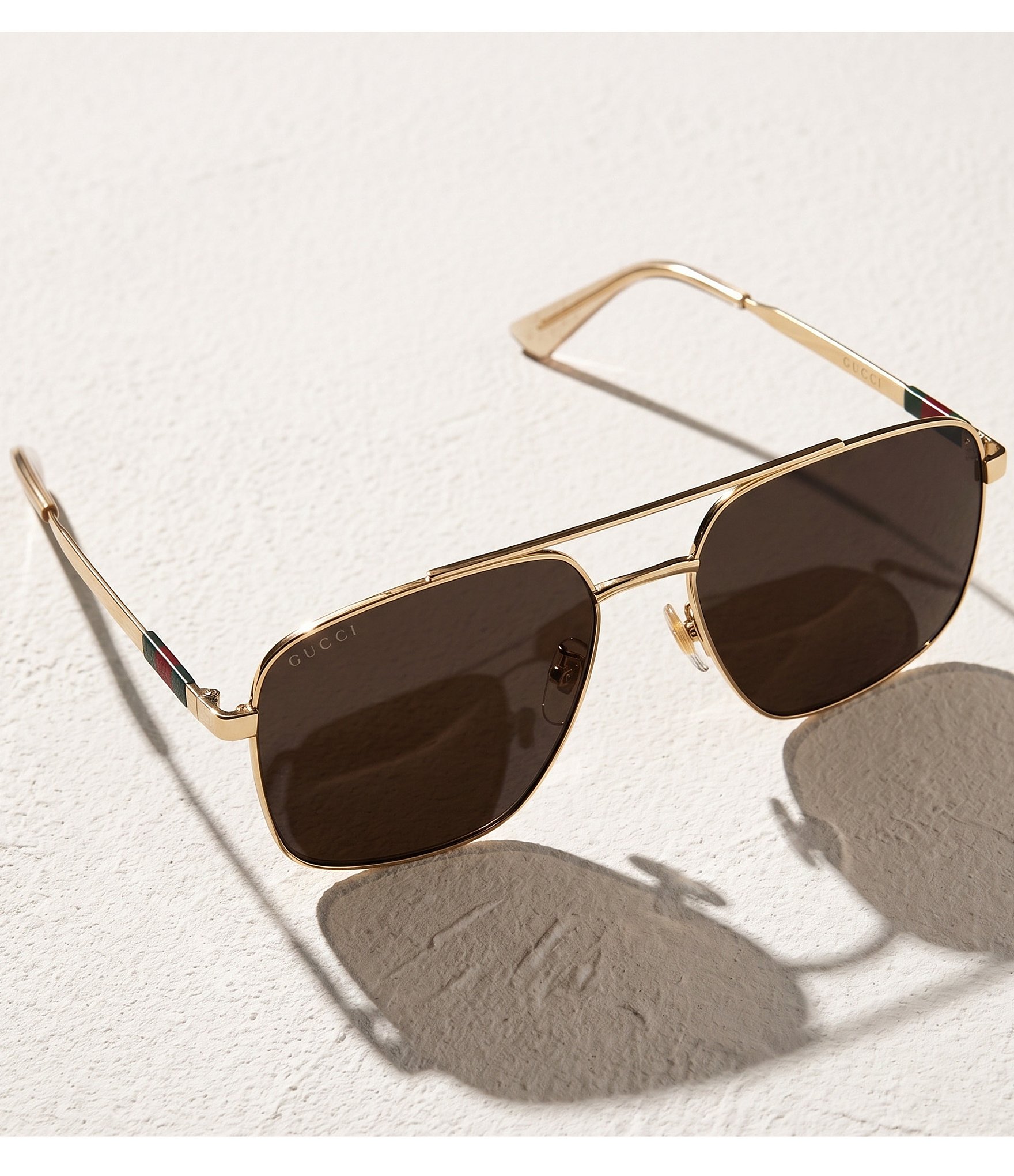 Gucci Unisex Web Stripe 59mm Retro Navigator Sunglasses