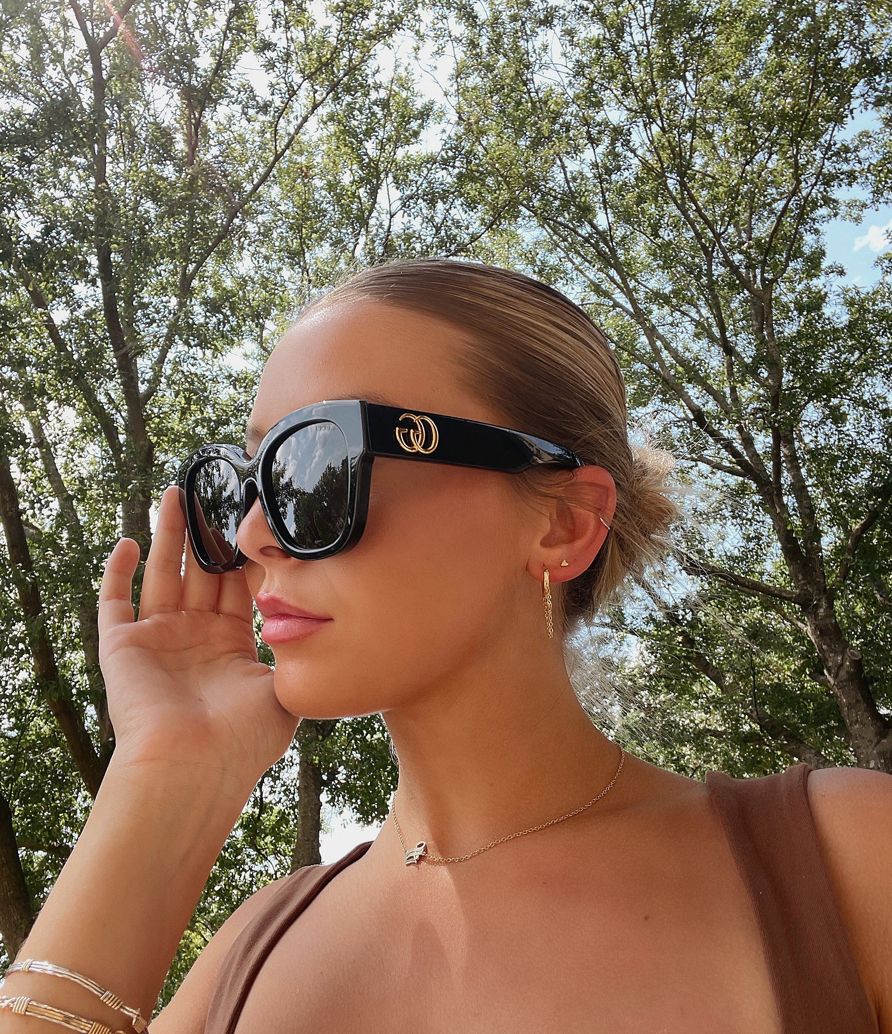 Gucci 55mm cat eye sunglasses shop