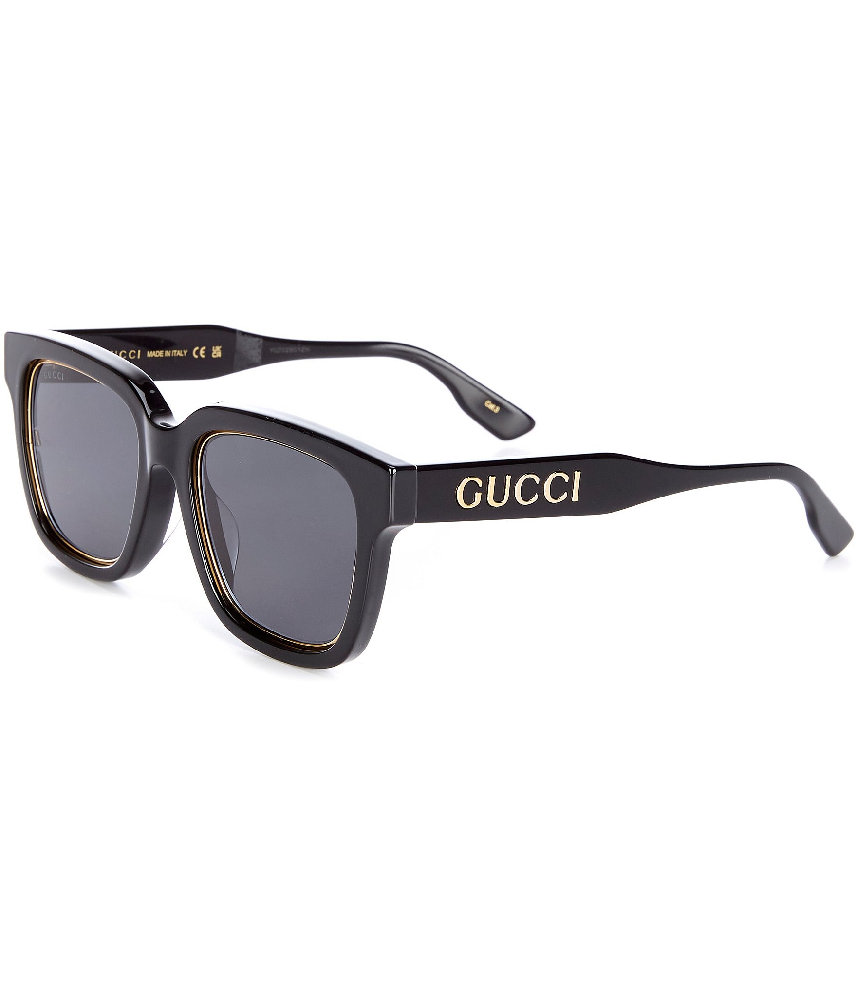 Gucci black oval outlet sunglasses