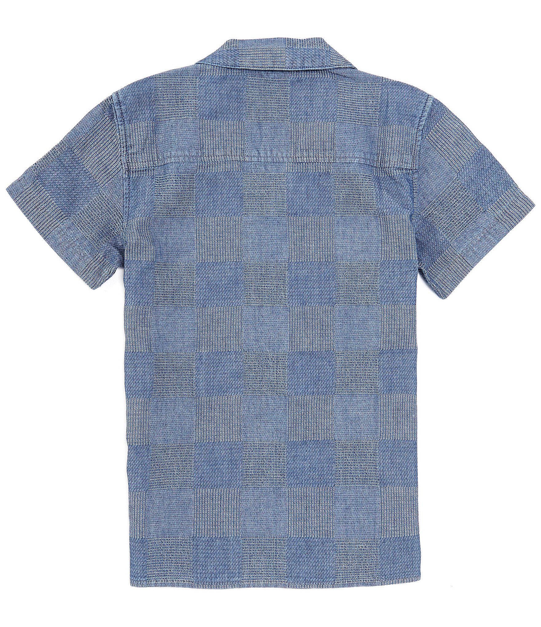 Guess Big Boys 8-18 Short Sleeve Indigo Dobby Woven Shirt