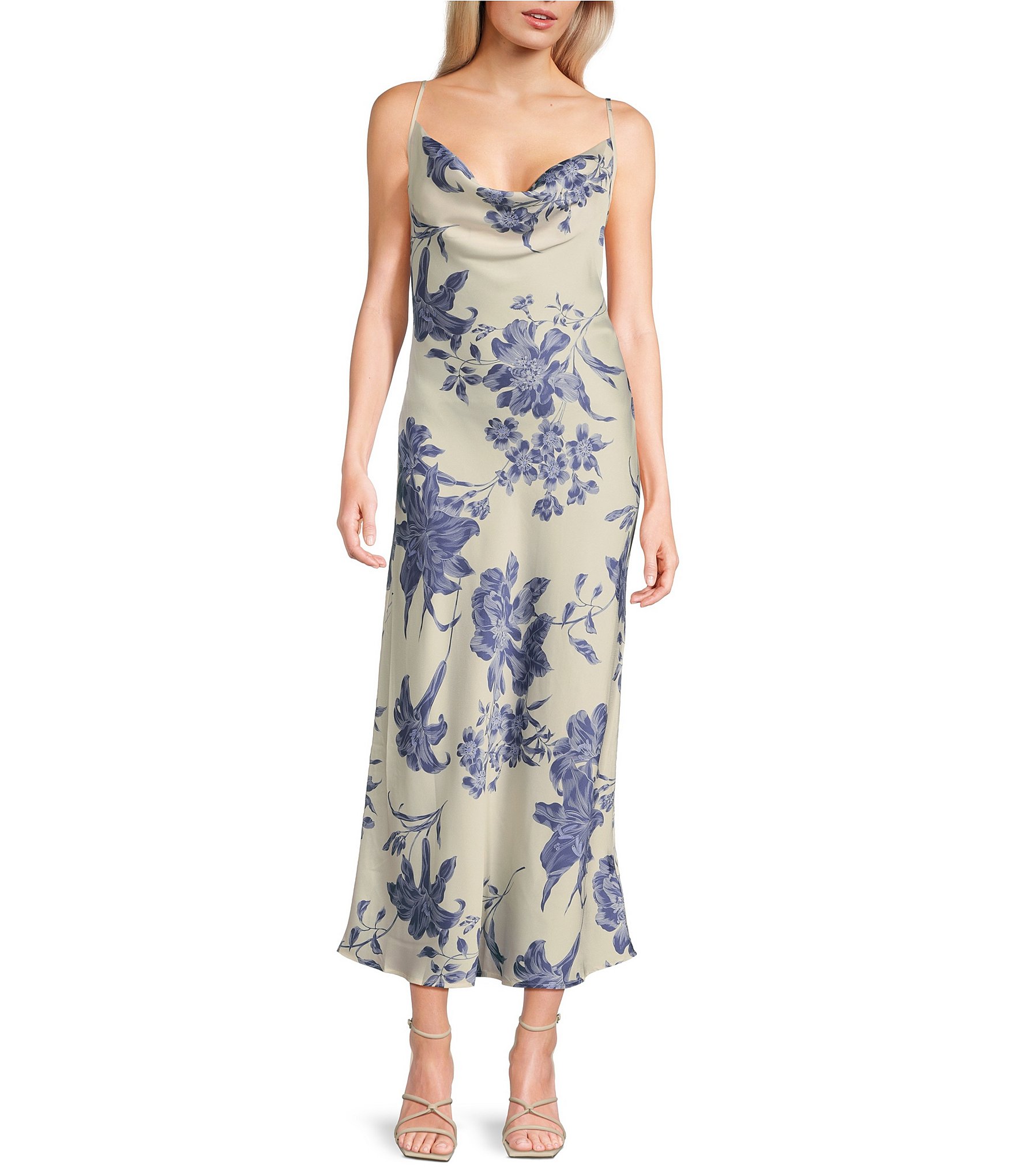 Guess Sleeveless Spaghetti Strap Akilina Floral Printed Dress